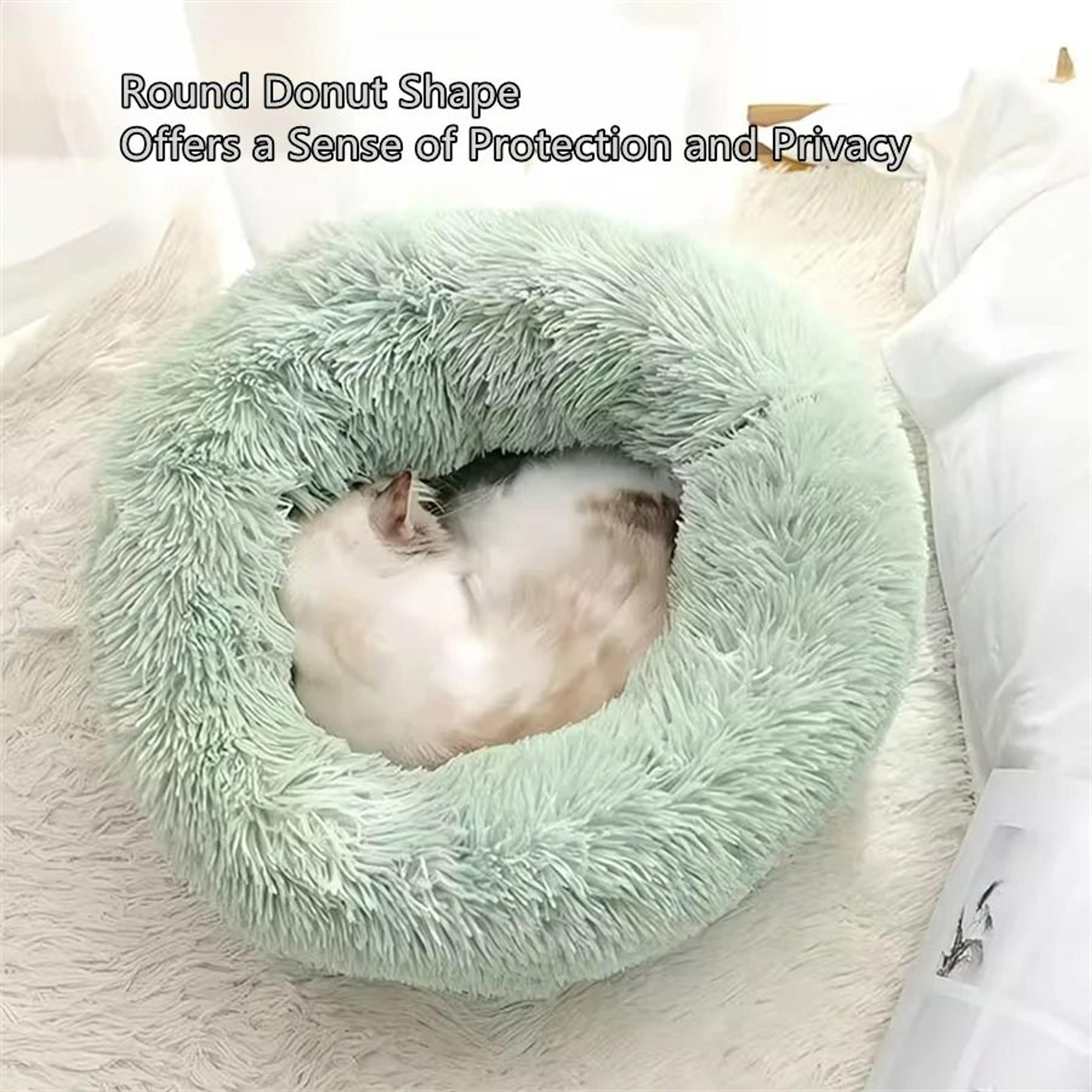 UltraSoft Faux Fur Calming Donut Bed 5