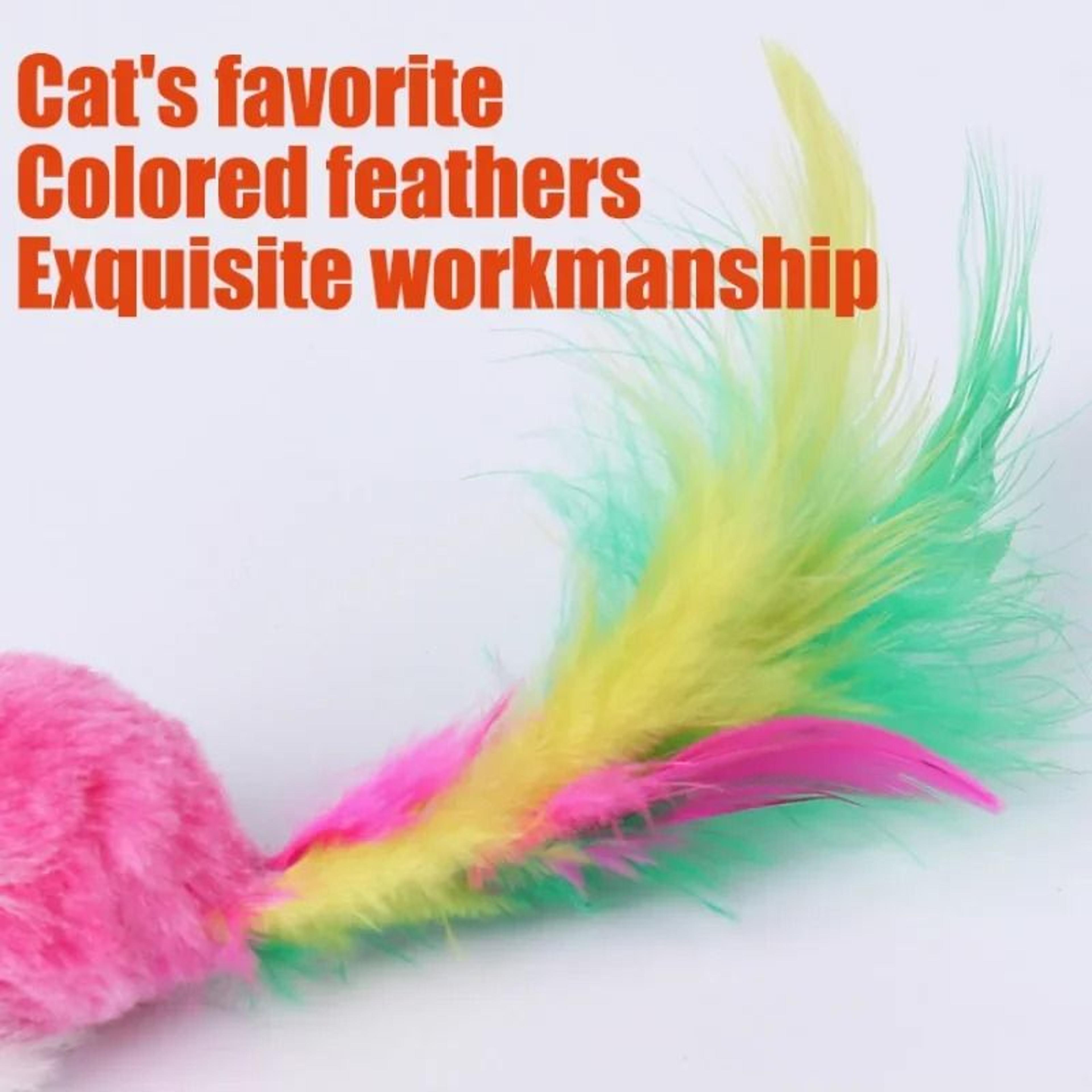 5Piece Interactive Wool  Feather Mouse Set 3