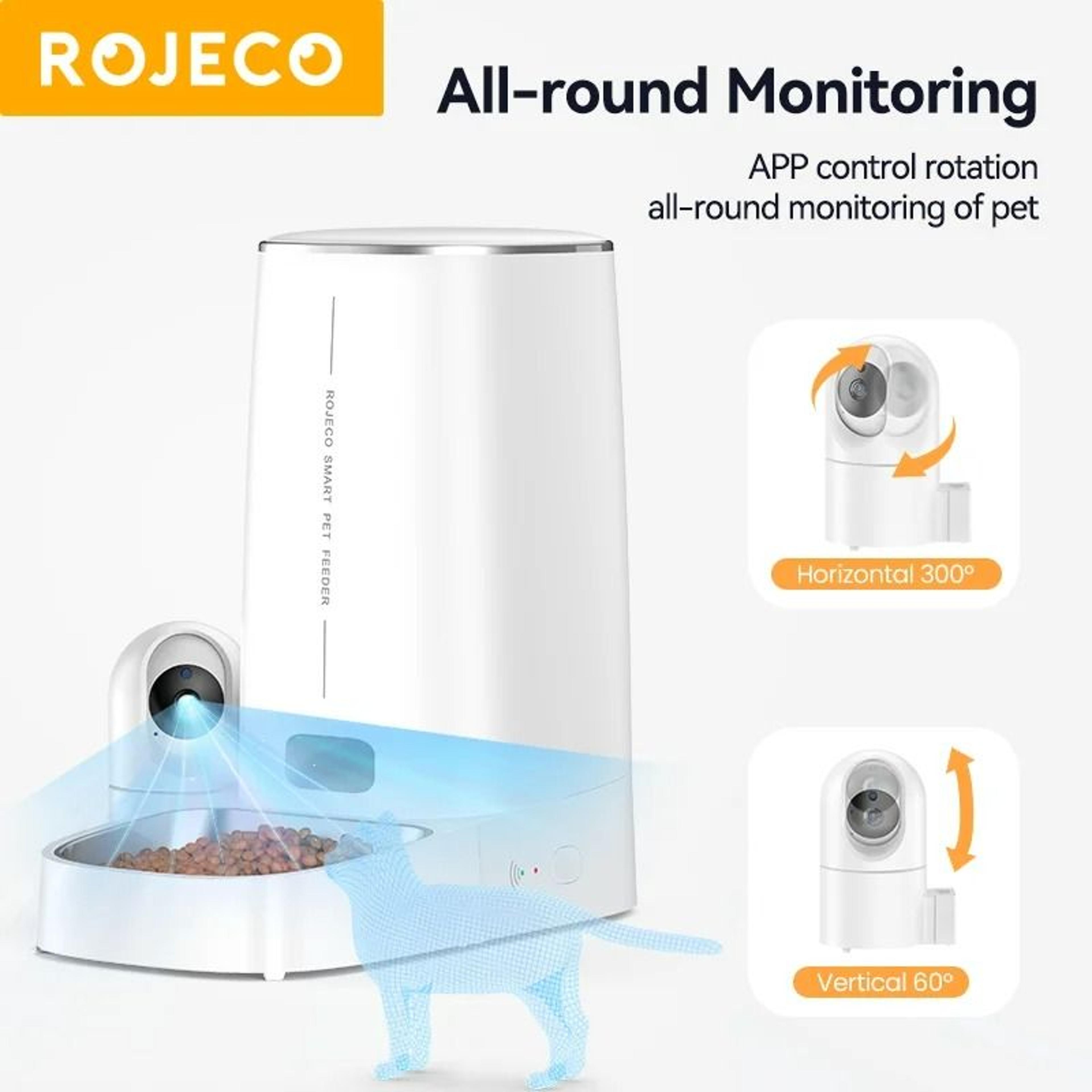 4L Smart Automatic Pet Feeder With 360 Rotating HD Camera  WiFi 5