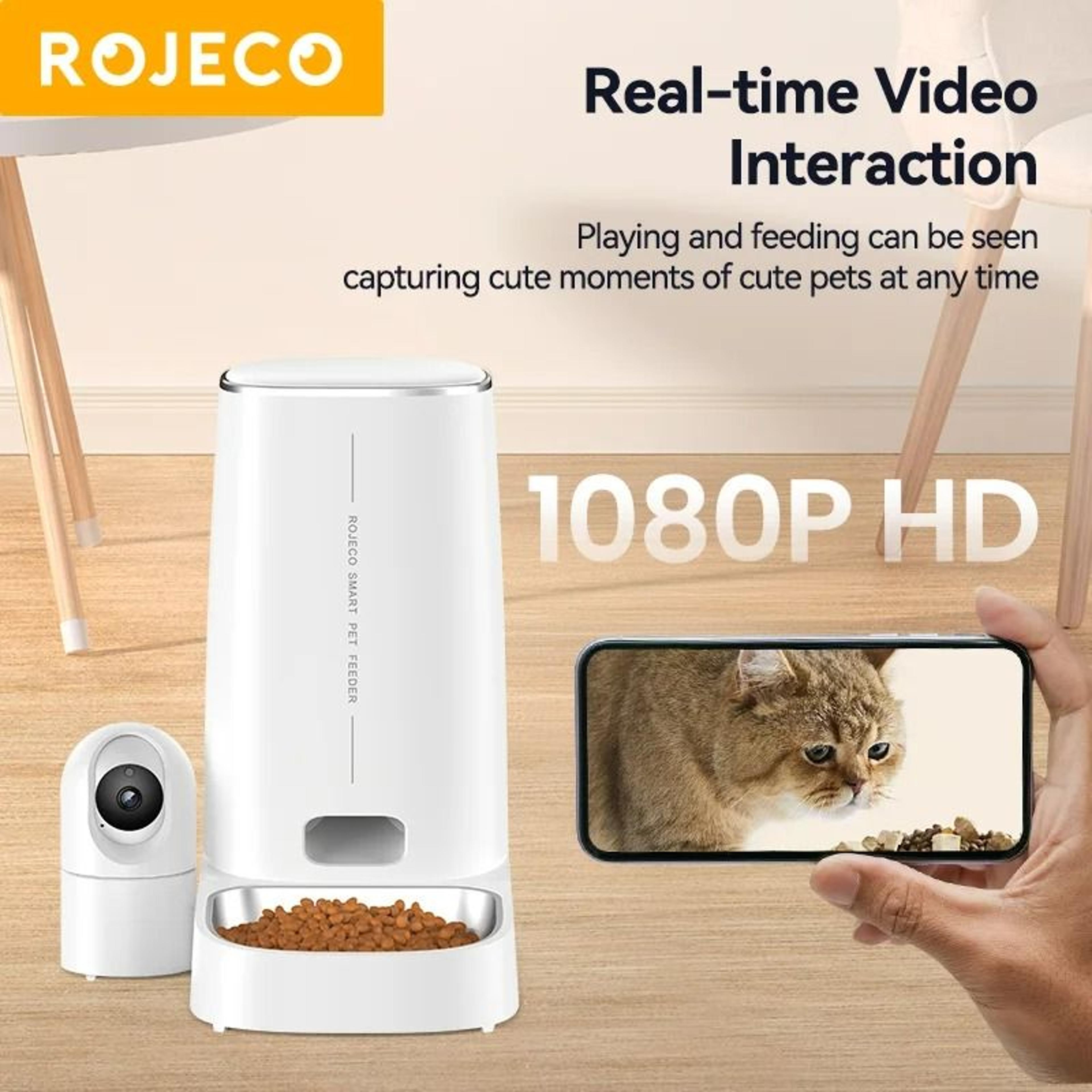 4L Smart Automatic Pet Feeder With 360 Rotating HD Camera  WiFi 6