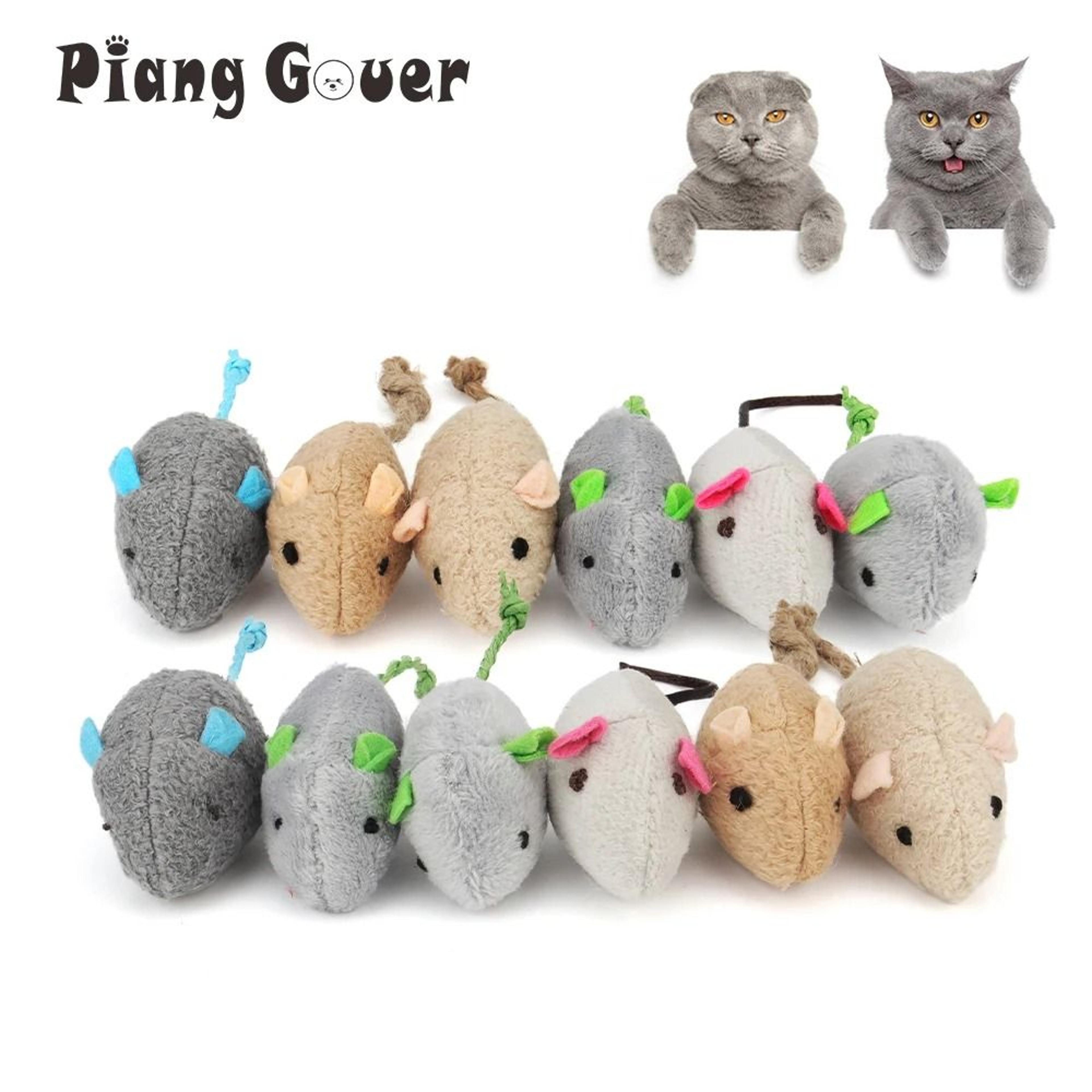 12Piece MultiColor Catnip Mouse Set For Interactive Play 0