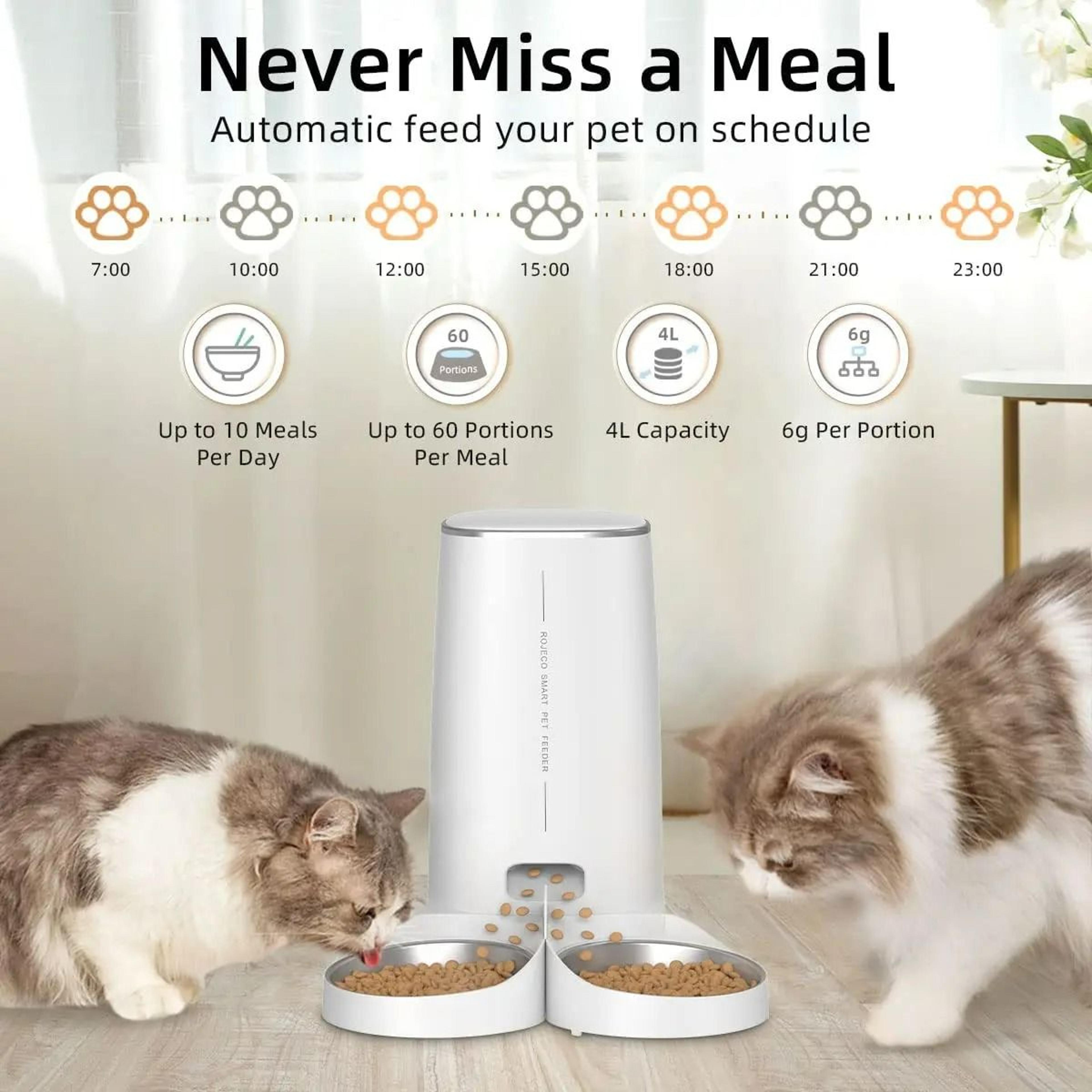 4L Smart Automatic Pet Feeder With WiFi App  Manual Control 2