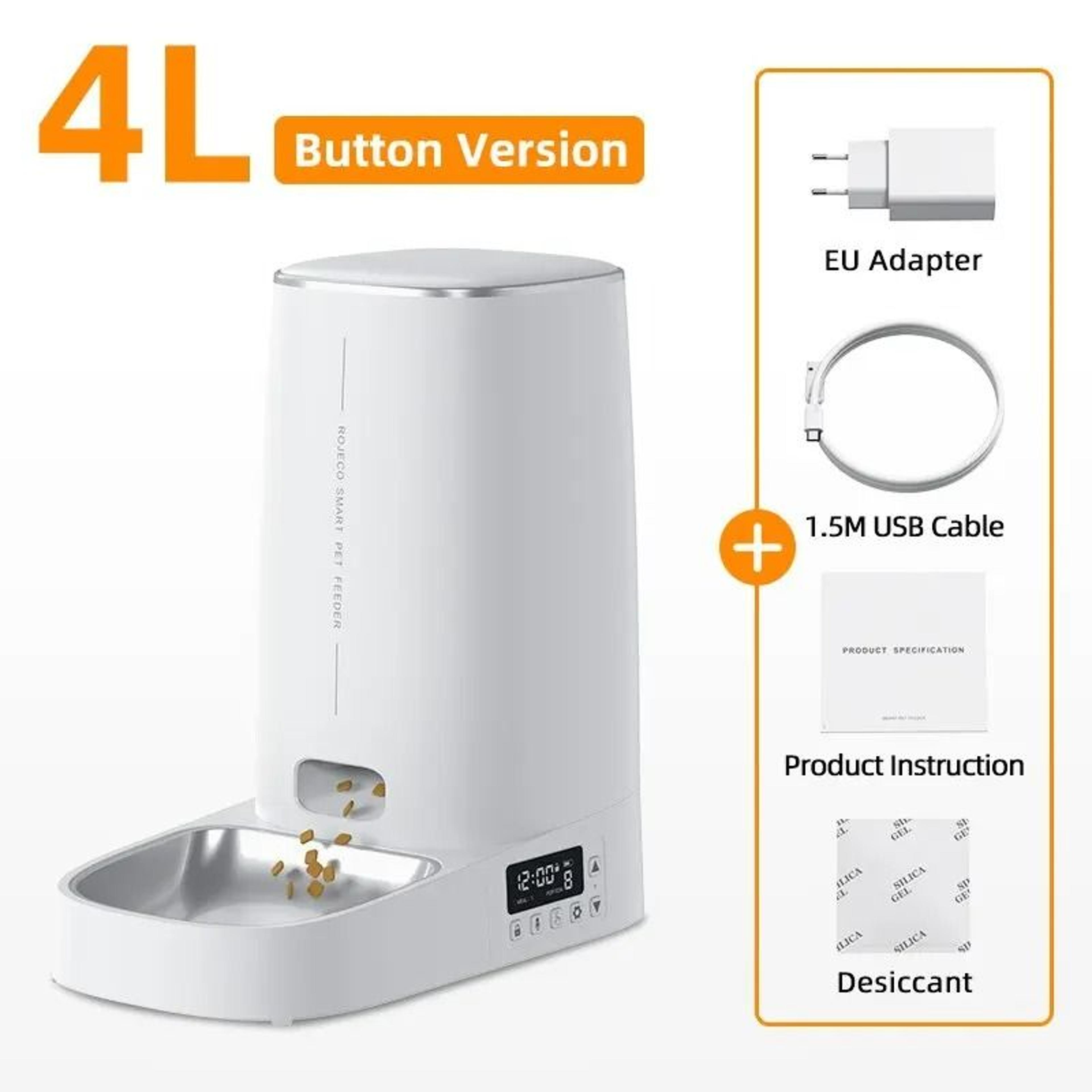 4L Smart Automatic Pet Feeder With WiFi App  Manual Control 7