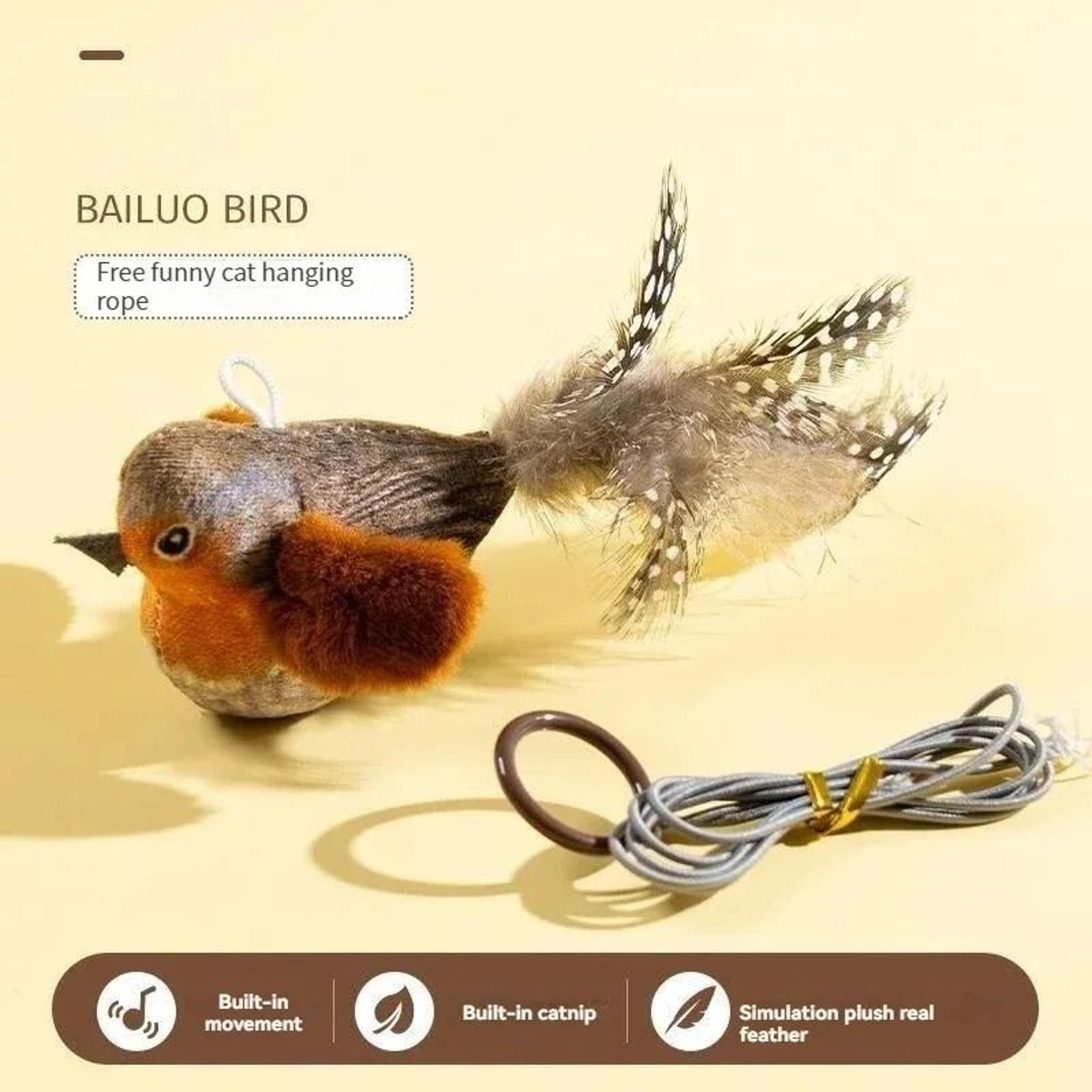 Realistic Chirping Bird Interactive Cat Toy With HighPotency Catnip 6