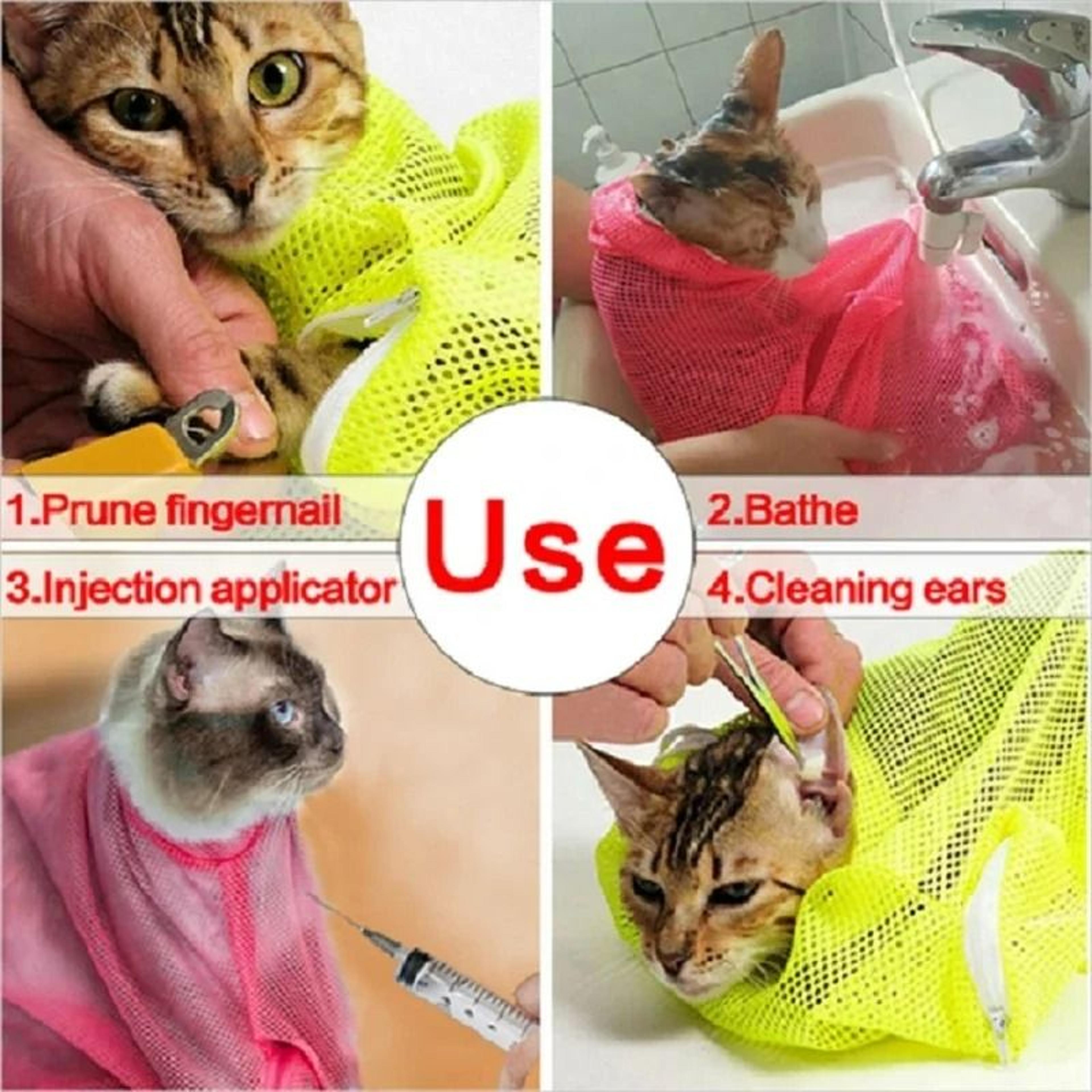 Adjustable Mesh Grooming  Bath Bag For Calm NoScratch Care 1