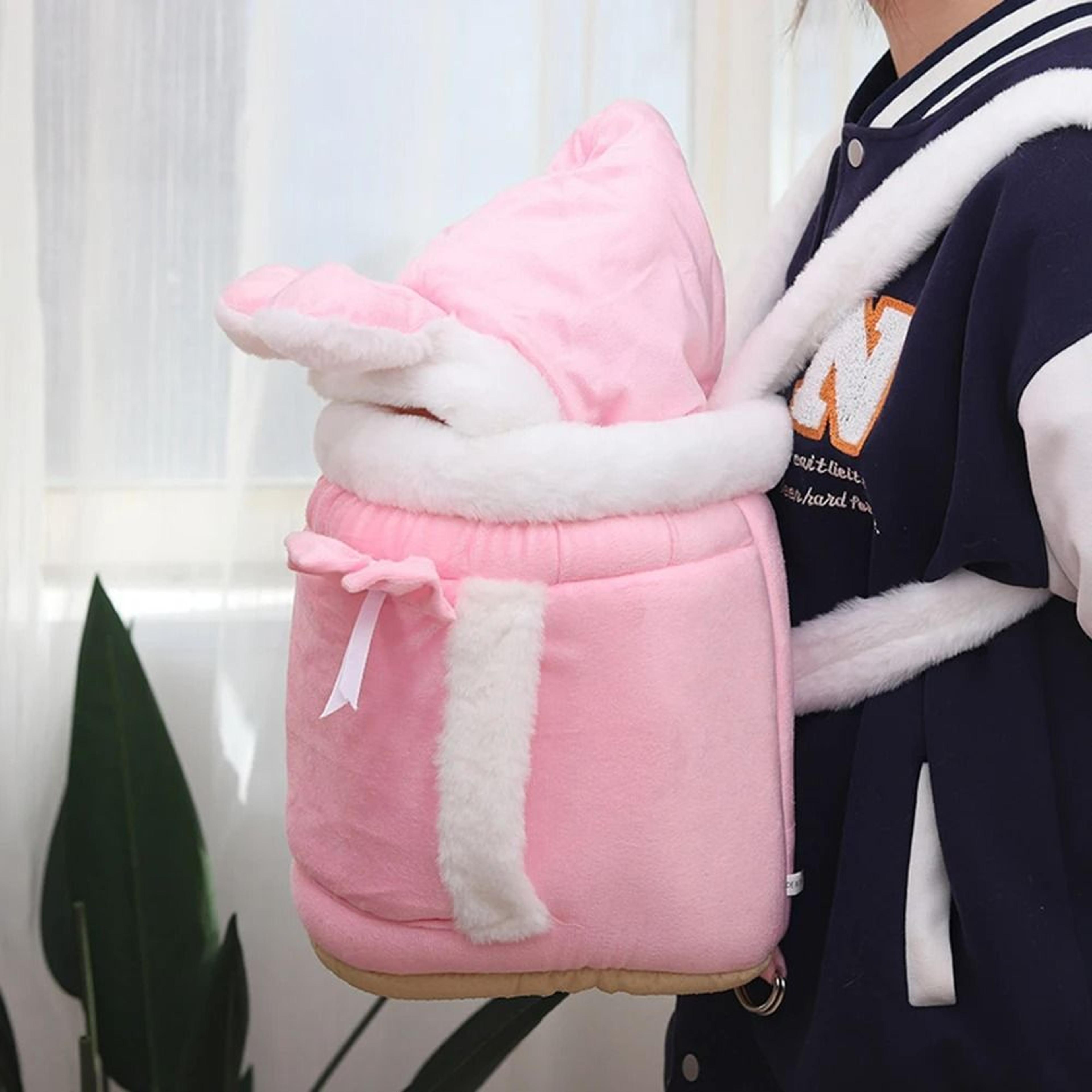 Winter Warm Plush Cat Backpack  Cozy Travel Carrier 4