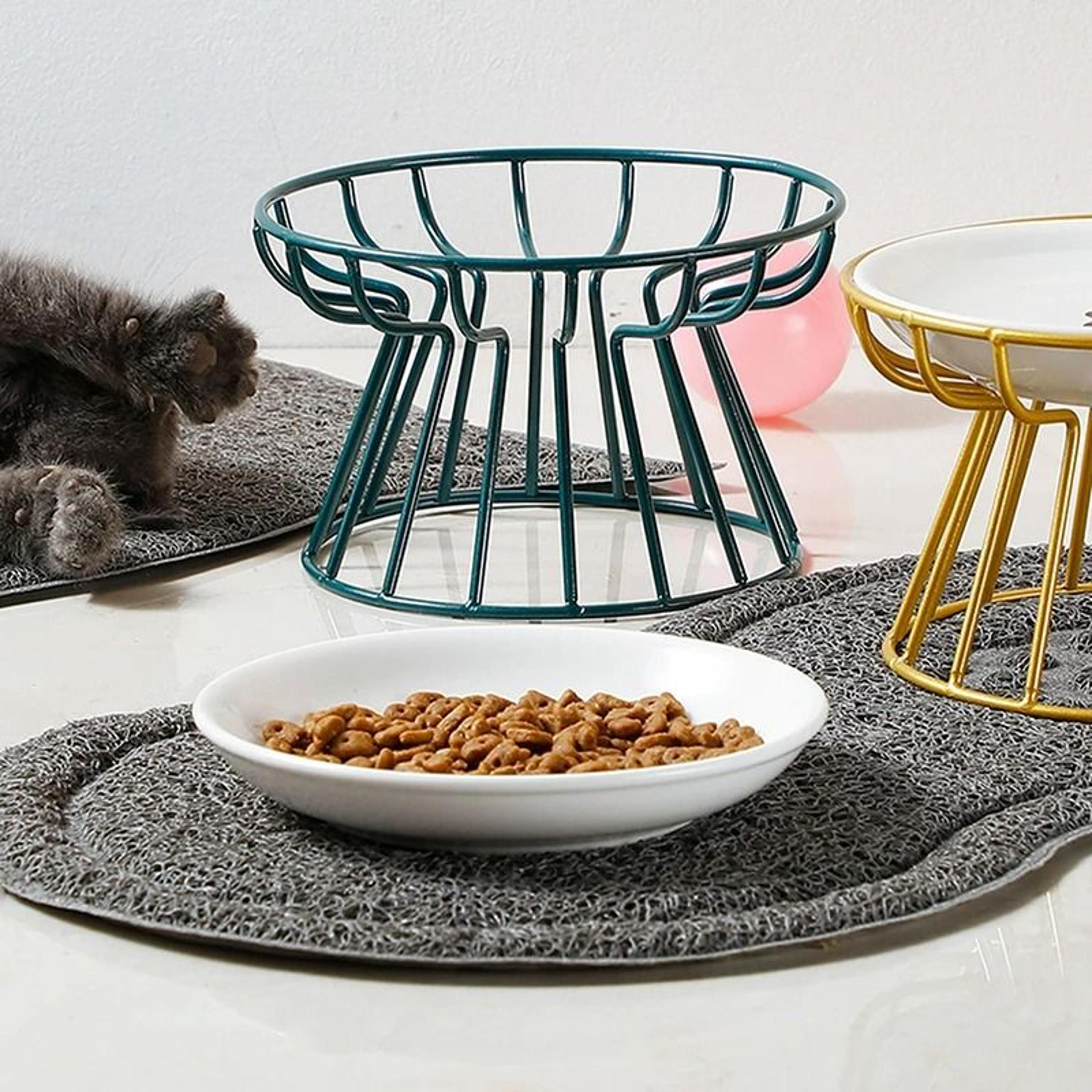 elevated metal stand pet feeding station & modern lift bowl