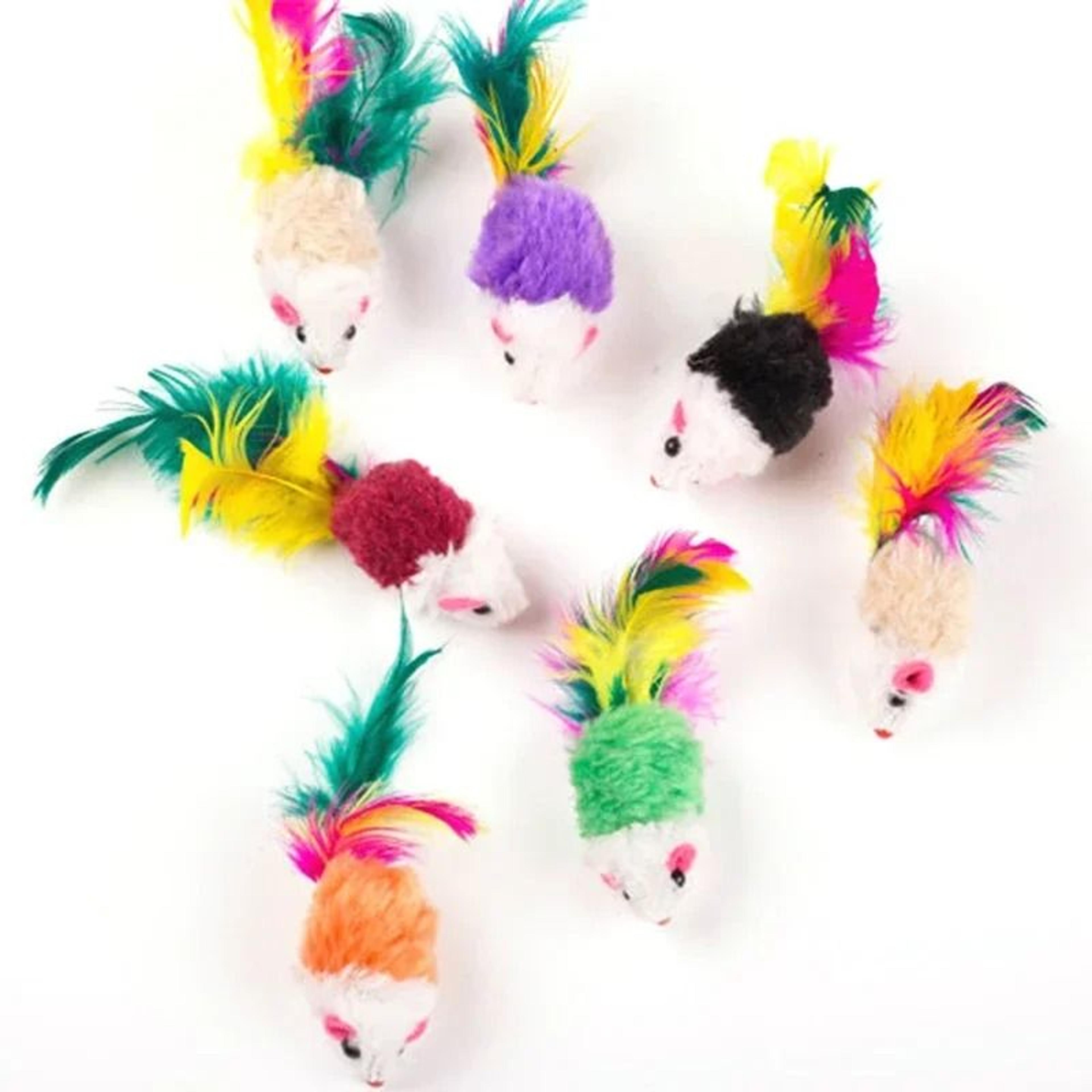 Feathered Fleece Interactive Cat Mouse Toy Set 7