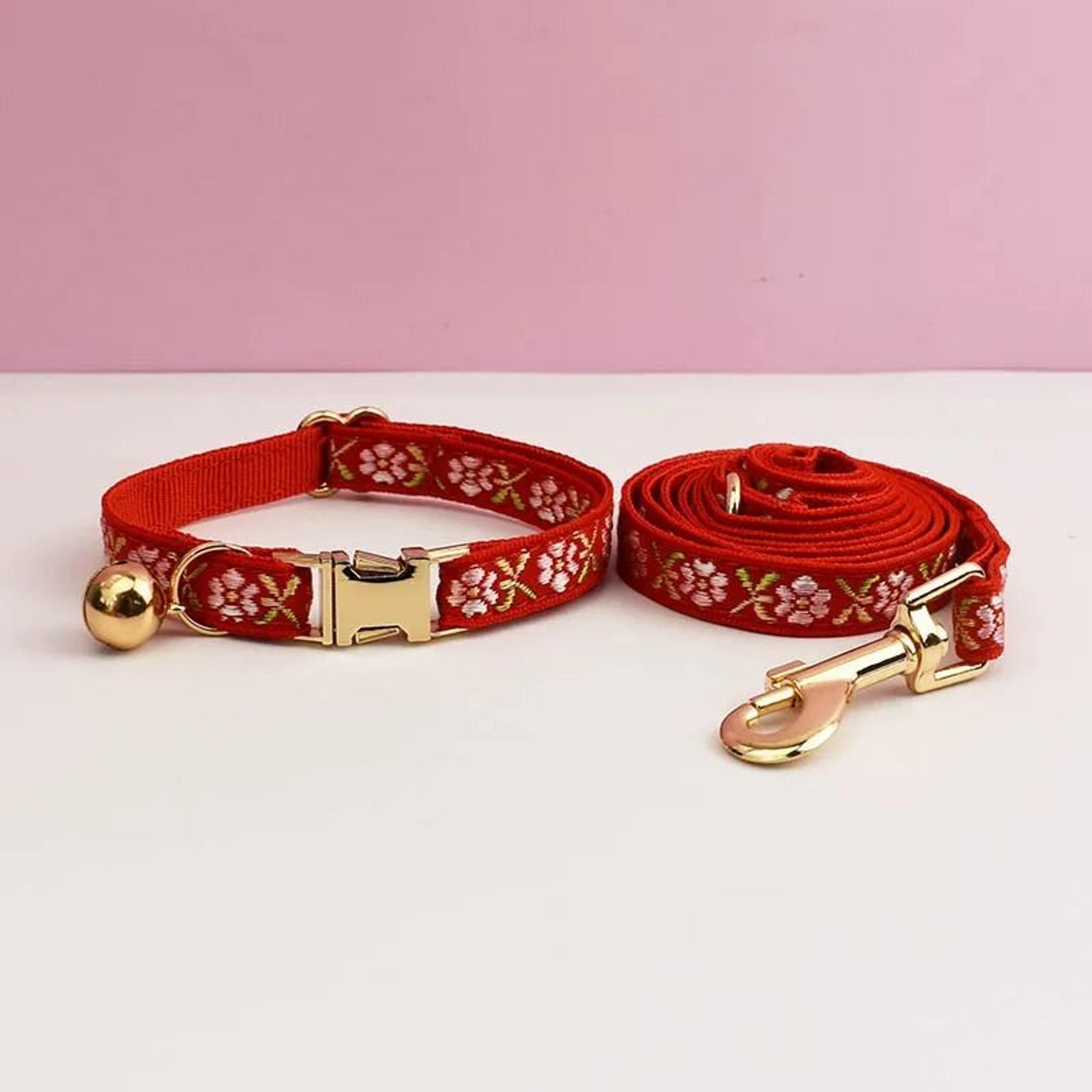 Premium Adjustable Metal Hardware Cat Collar  Leash Set 7