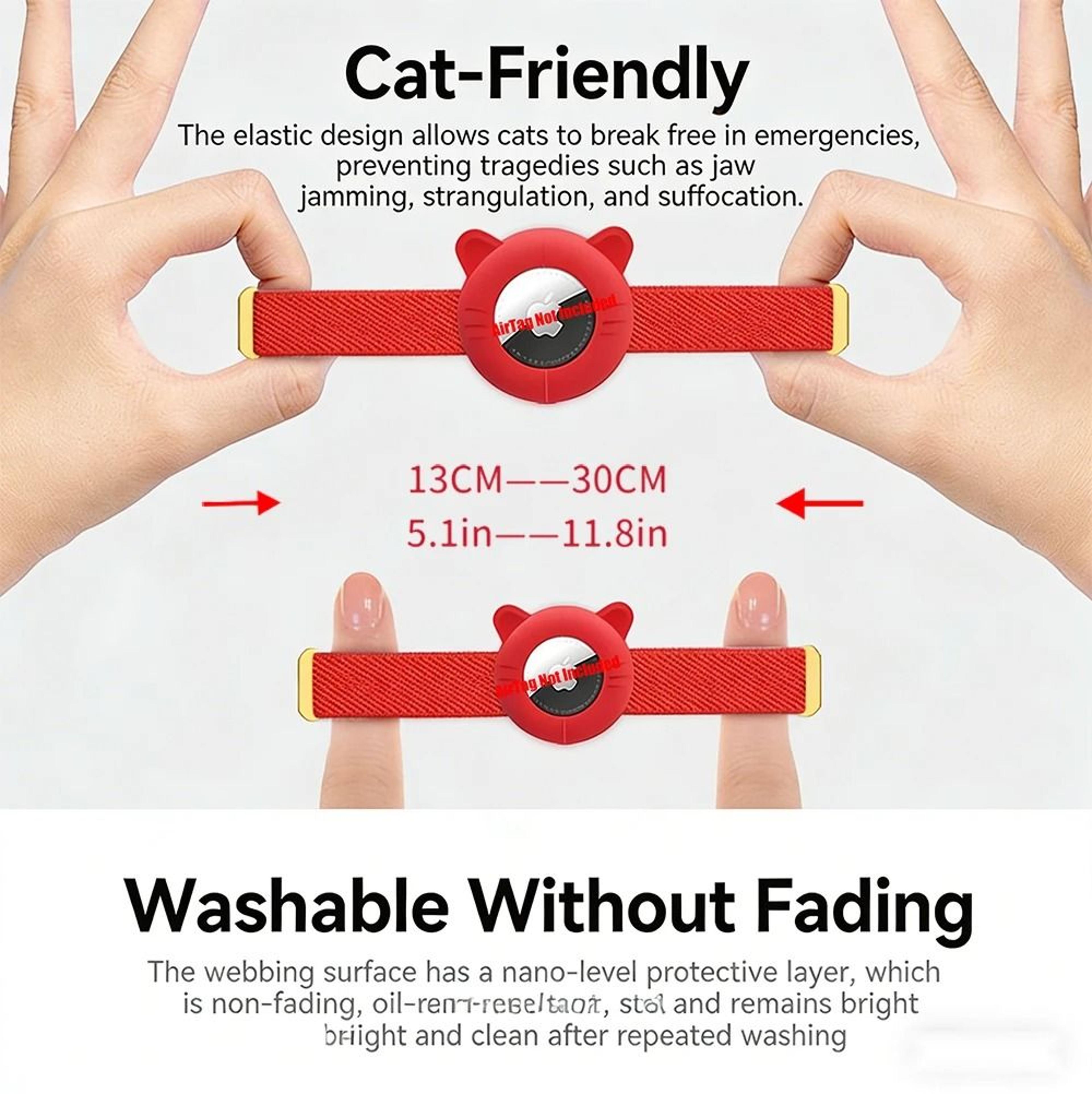 New Breakaway AirTag Tracker Cat Collar With Custom ID 2