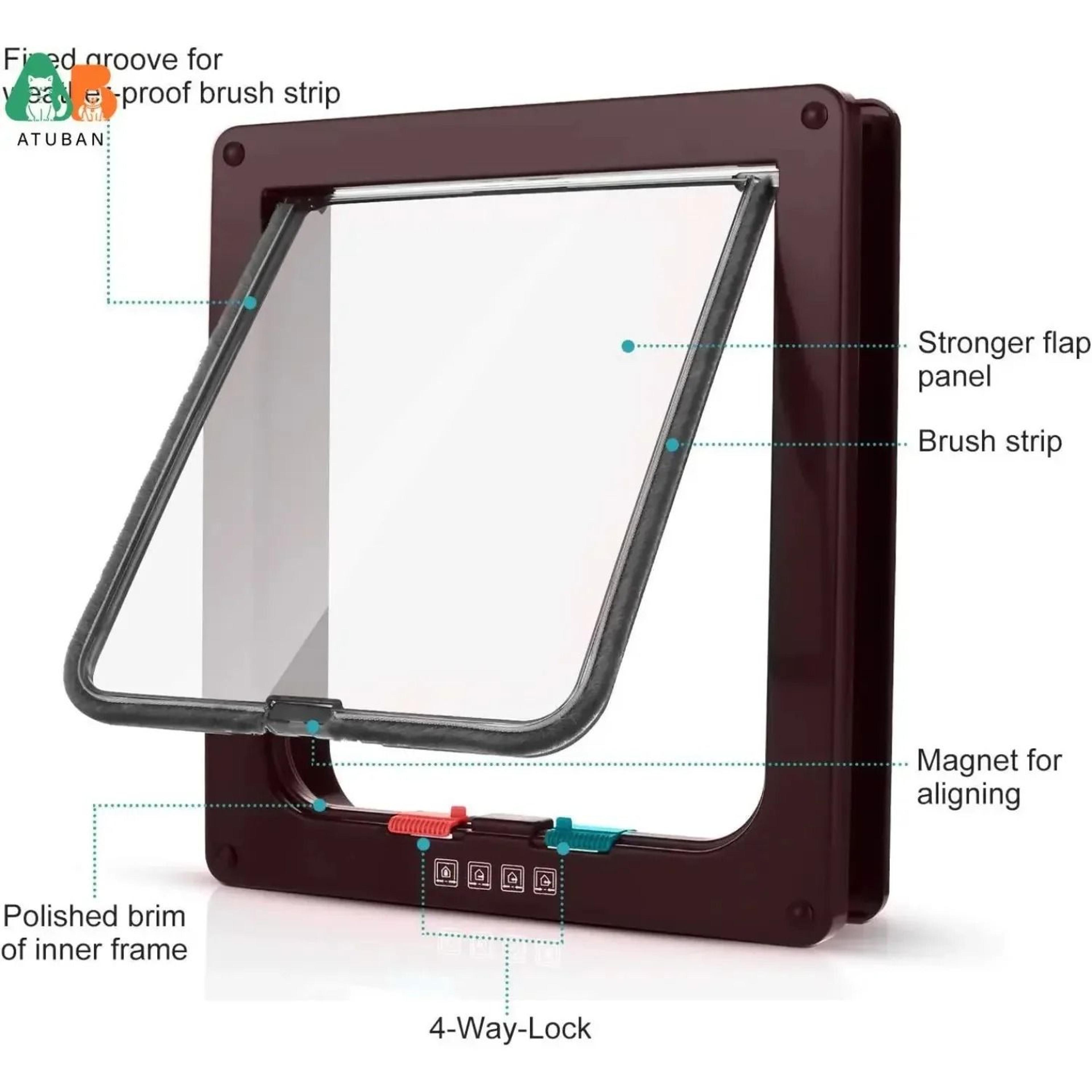 4Way Locking Weatherproof Cat Flap Door 1