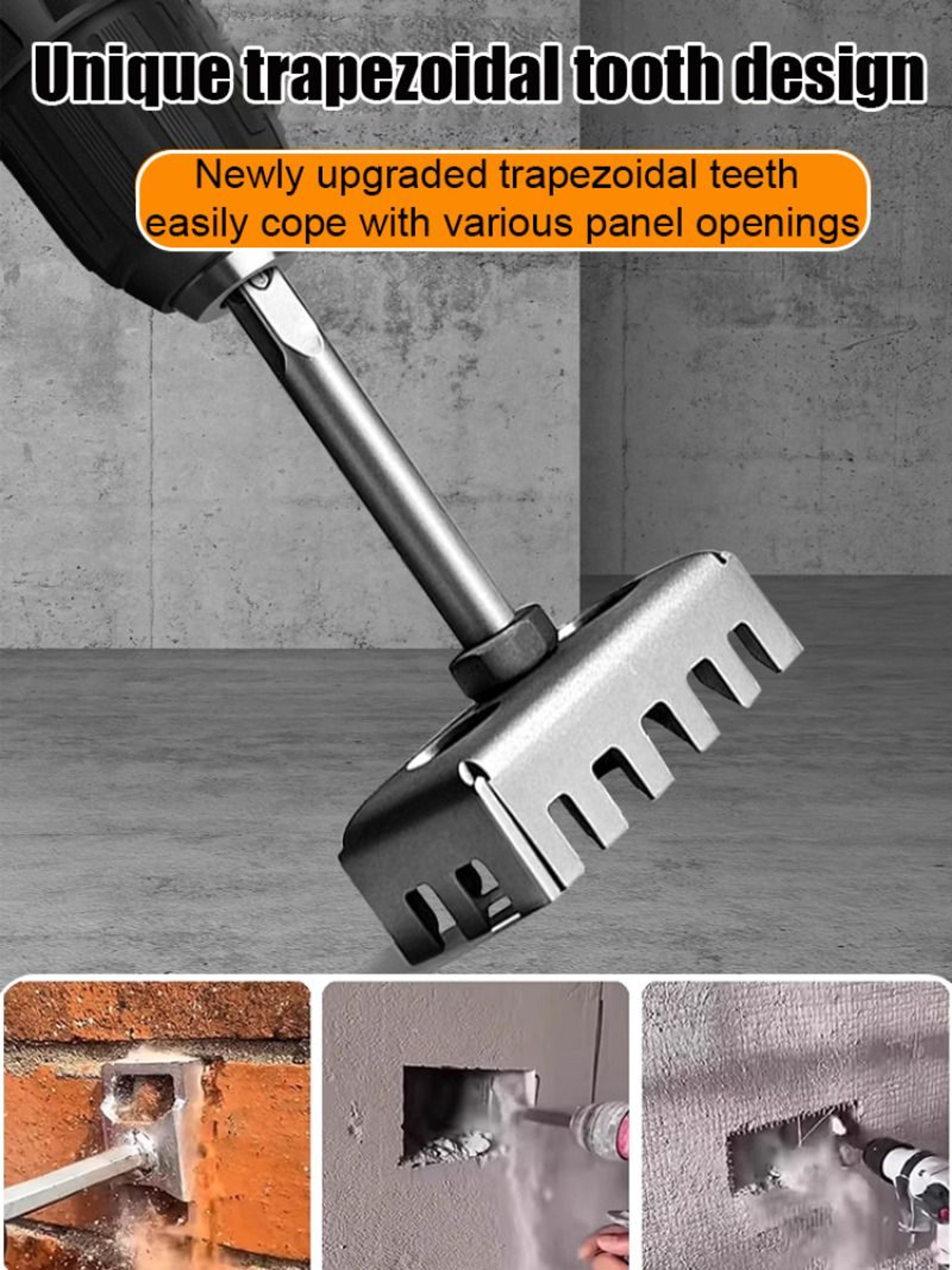 Square Hole Cutter  Electric Box Grooving  Slotting Tool For Brick And Concrete 8