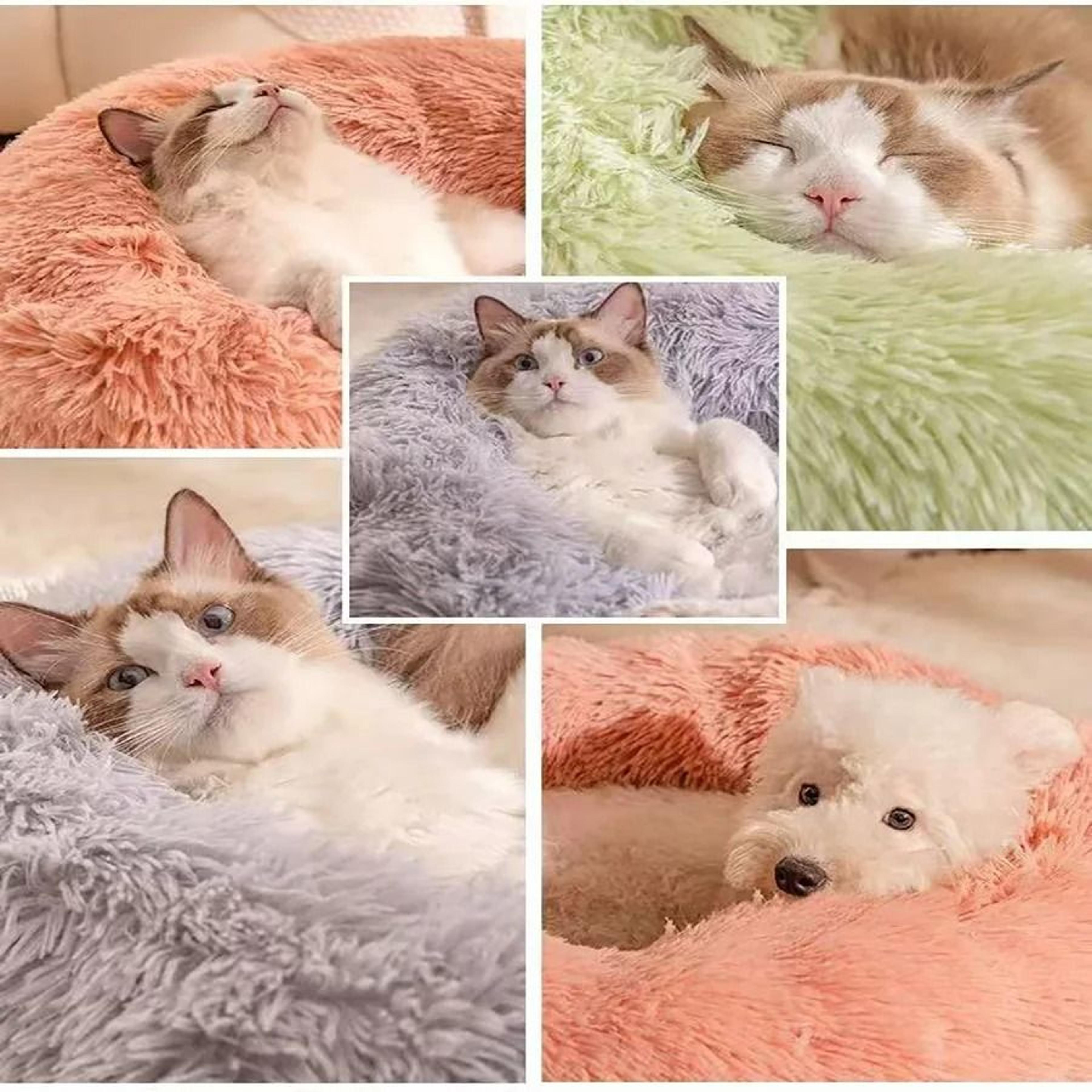 UltraSoft Plush Donut Cat  Dog Bed 5