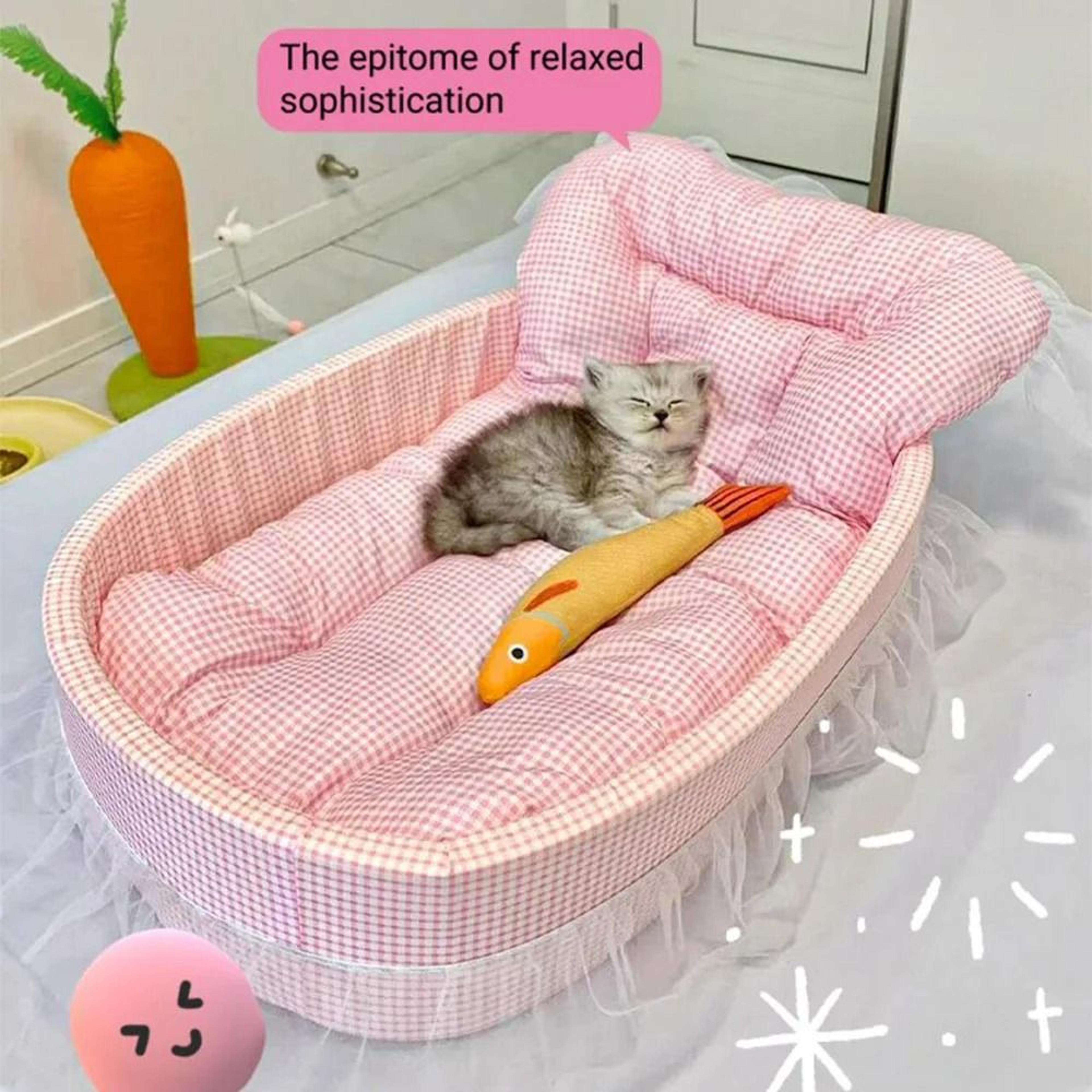 LaceTrimmed Pet Princess Sofa Bed 4