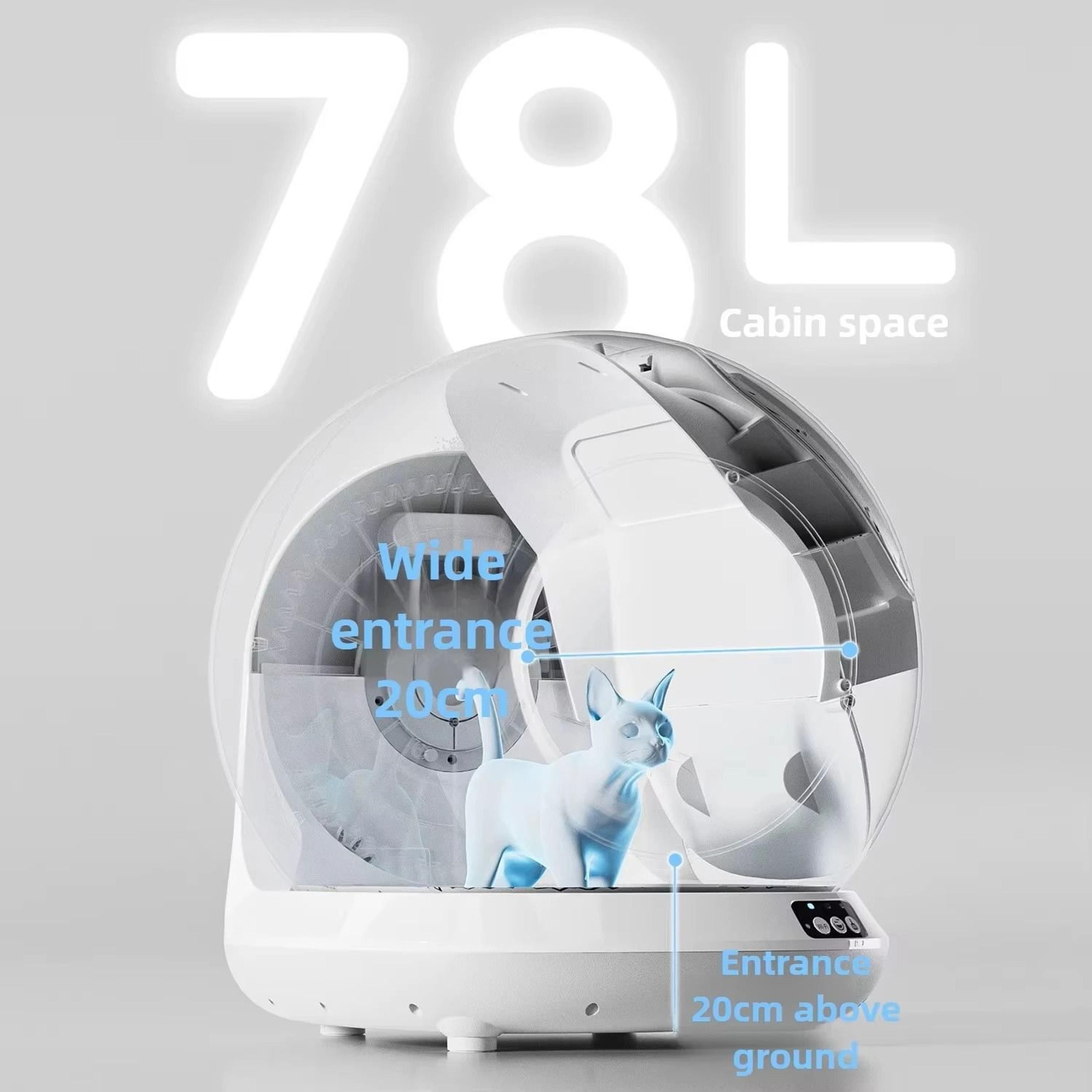 78L ExtraLarge Fully Enclosed Smart SelfCleaning Litter Box 3