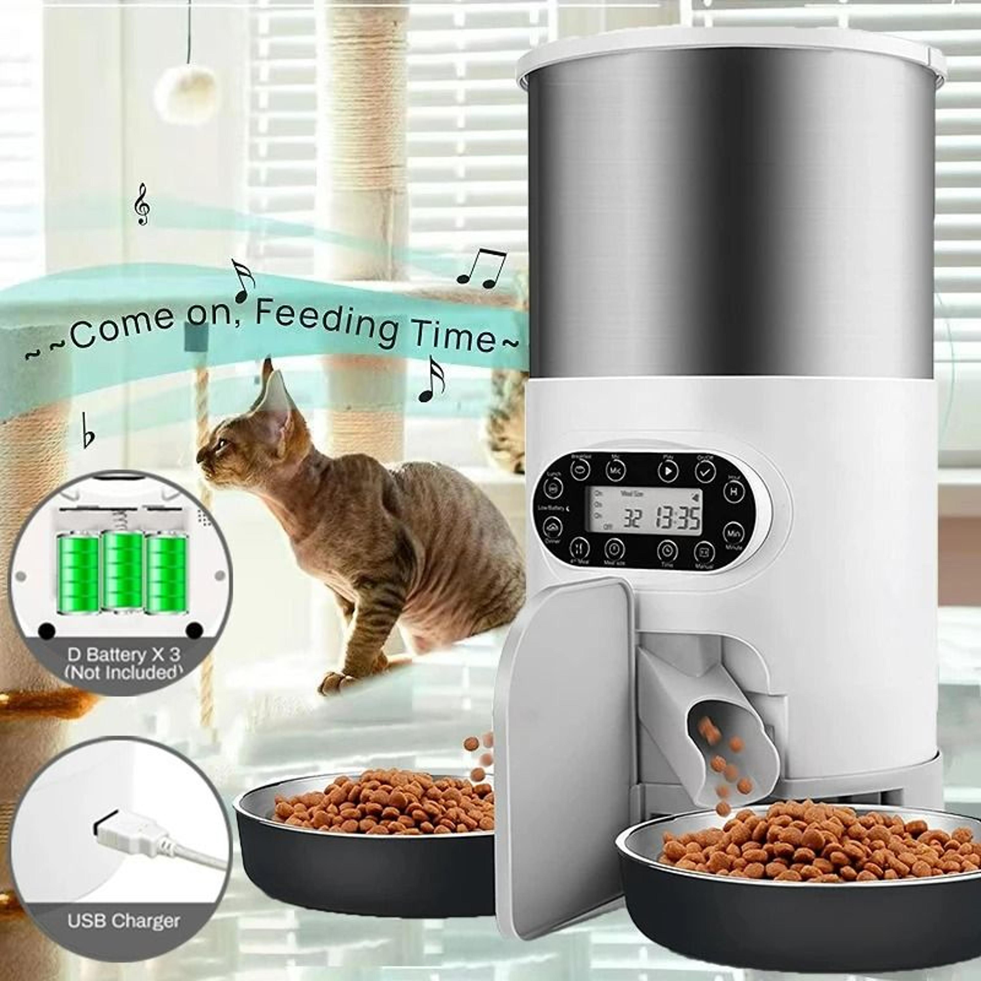 Smart AppControlled Automatic Double Meal Pet Feeder 0