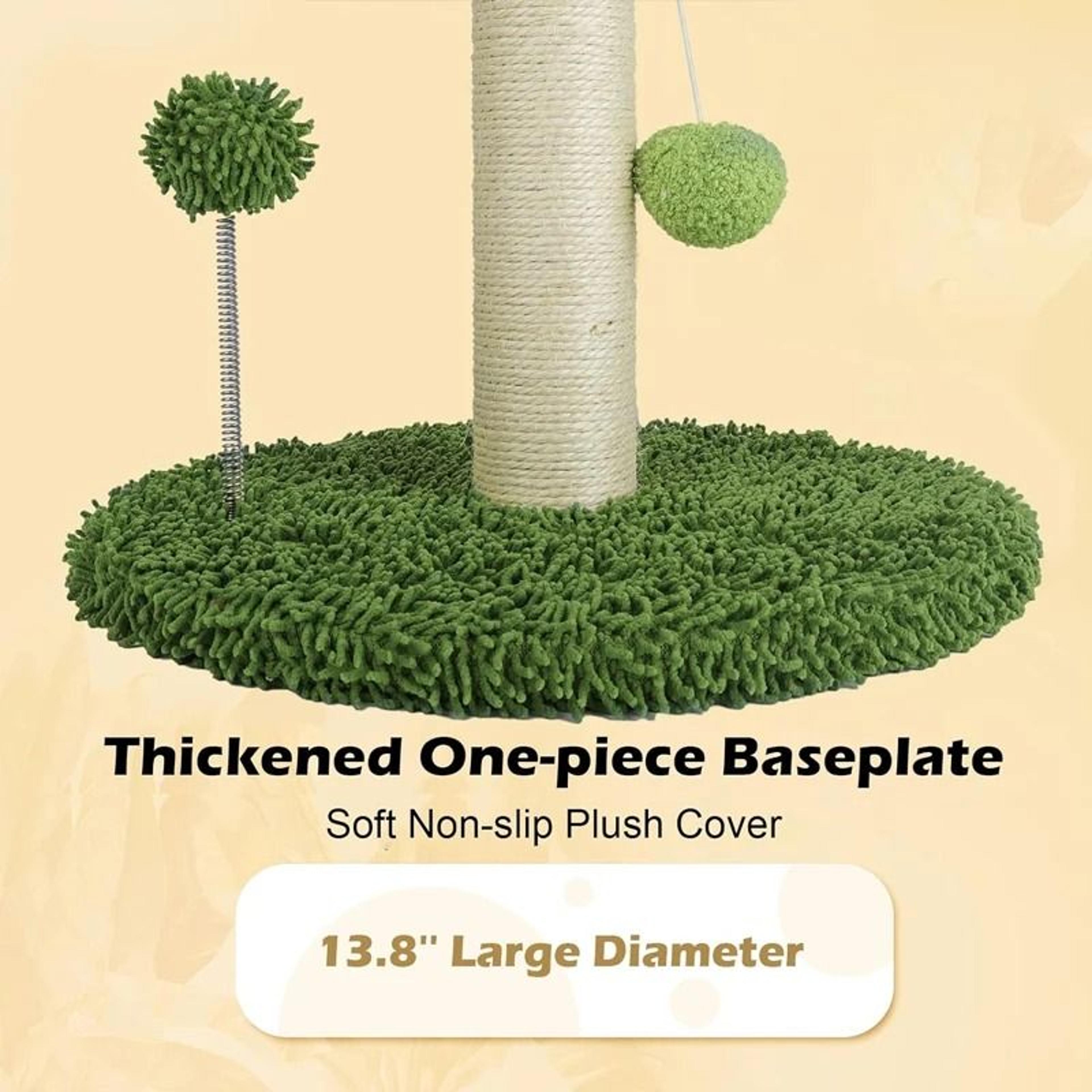 Tropical Palm Tree Cat Scratching Post With Interactive Toys 4