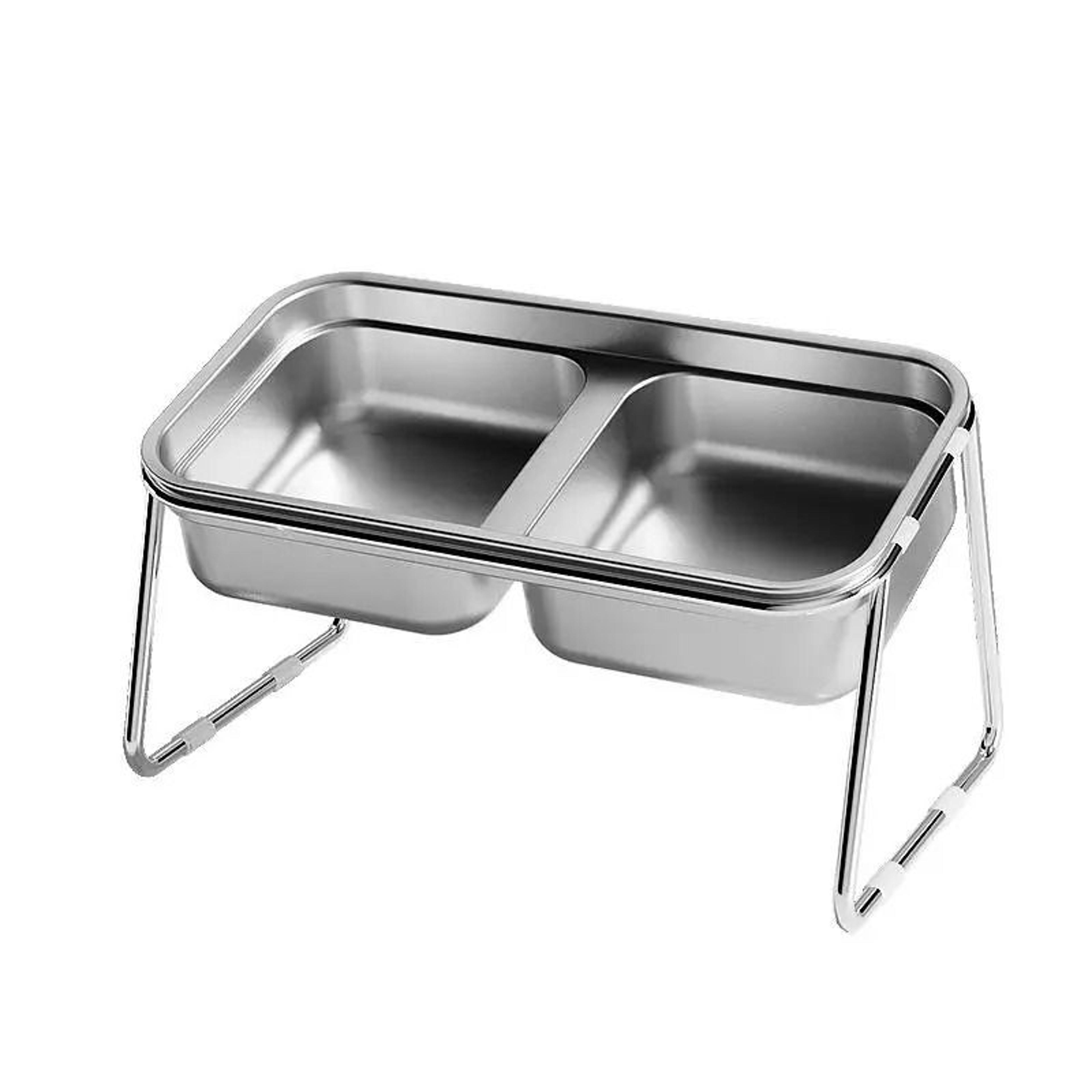 stainless steel anti-tip double feeding station