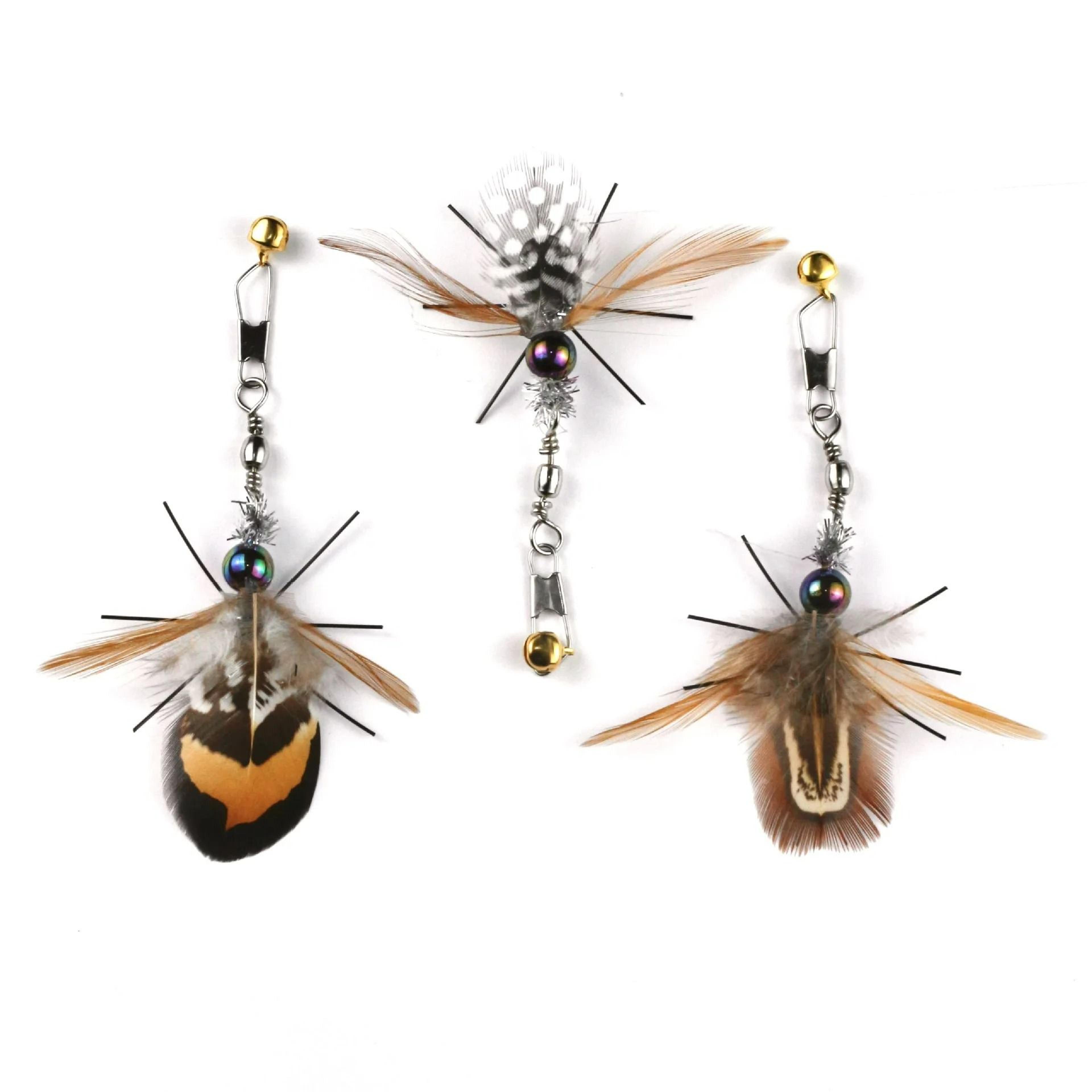 4Piece Artificial Insect  Feather Teaser Replacements 2