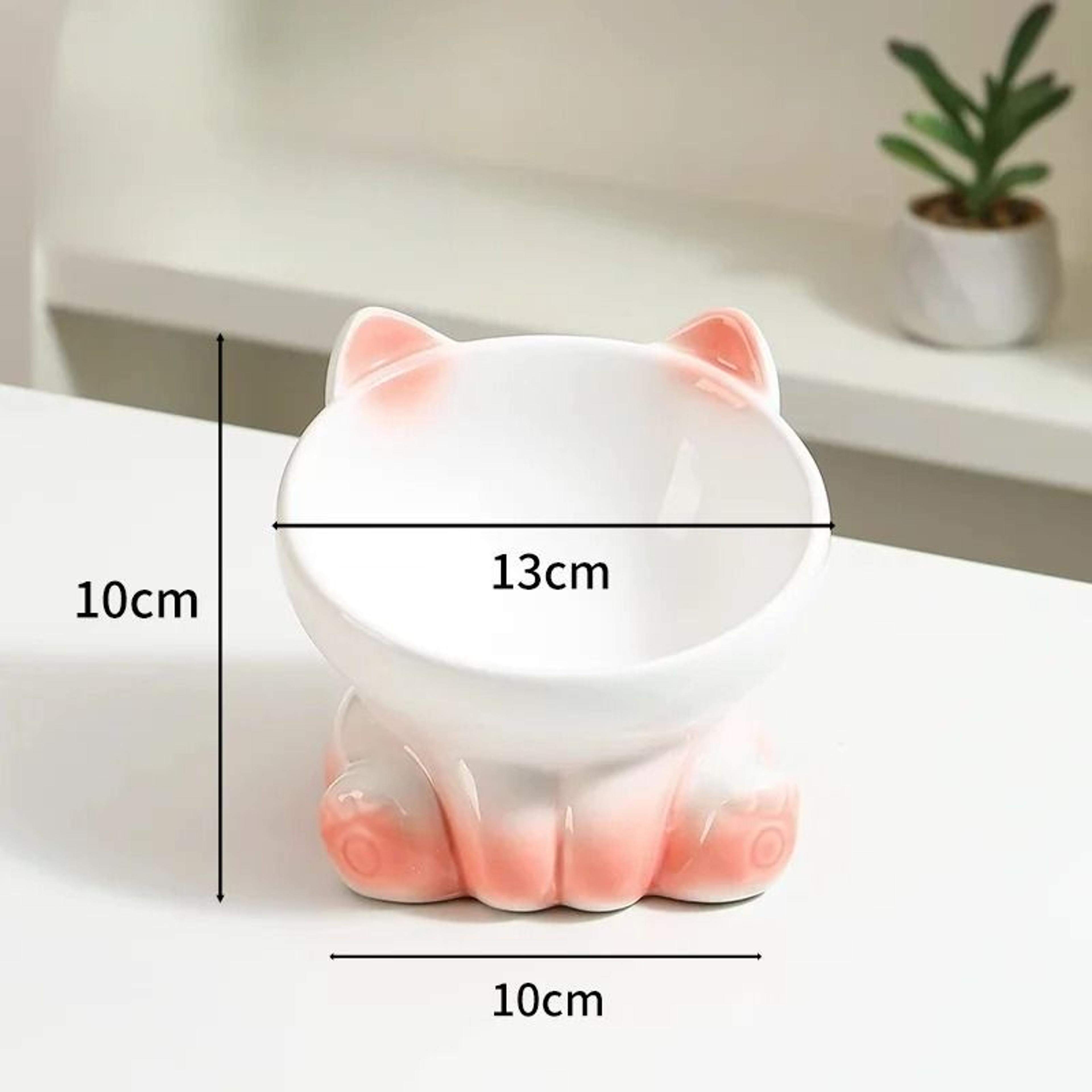 Ergonomic Diagonal Ceramic Pet Bowl 3