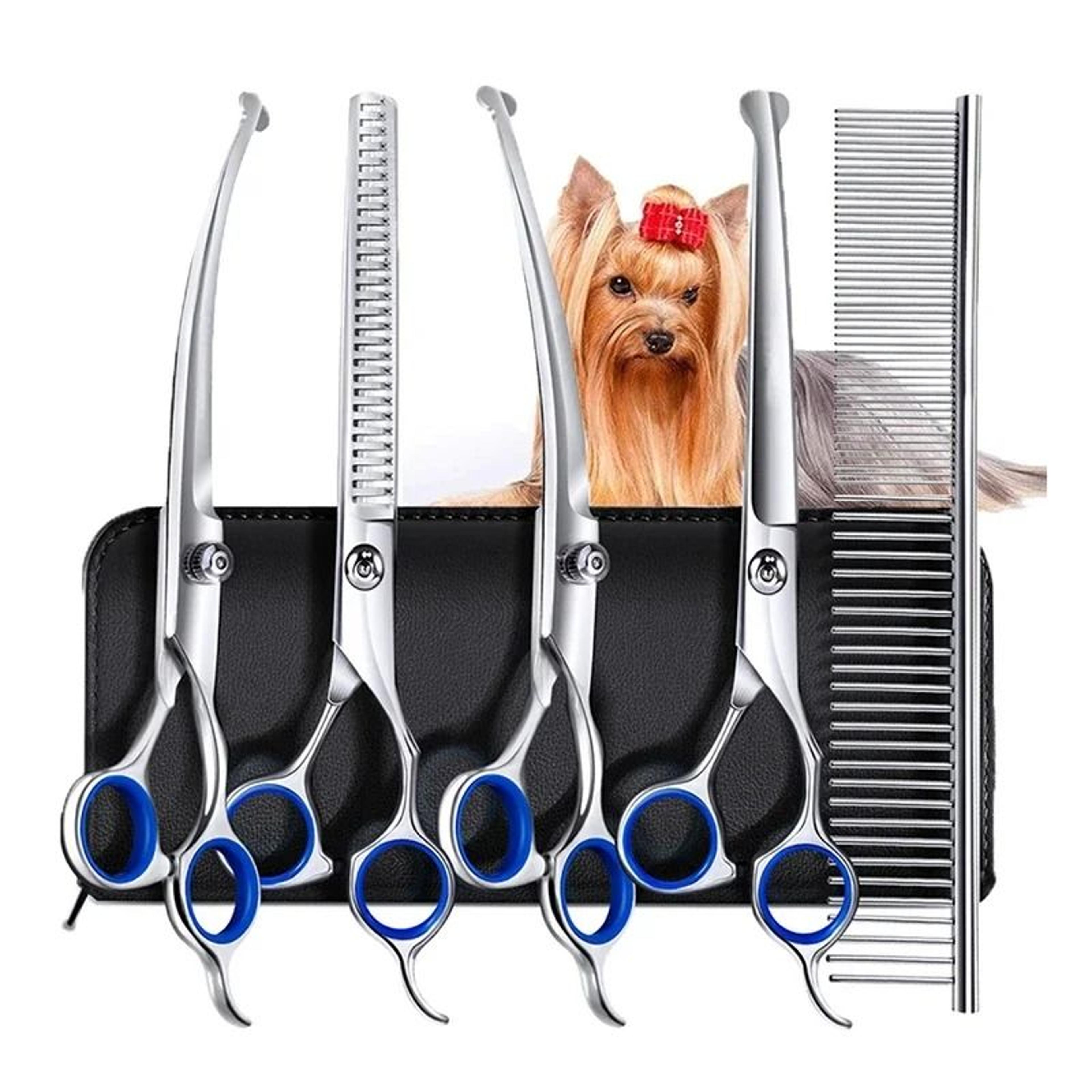 5-in-1 professional safety tip pet grooming scissors set