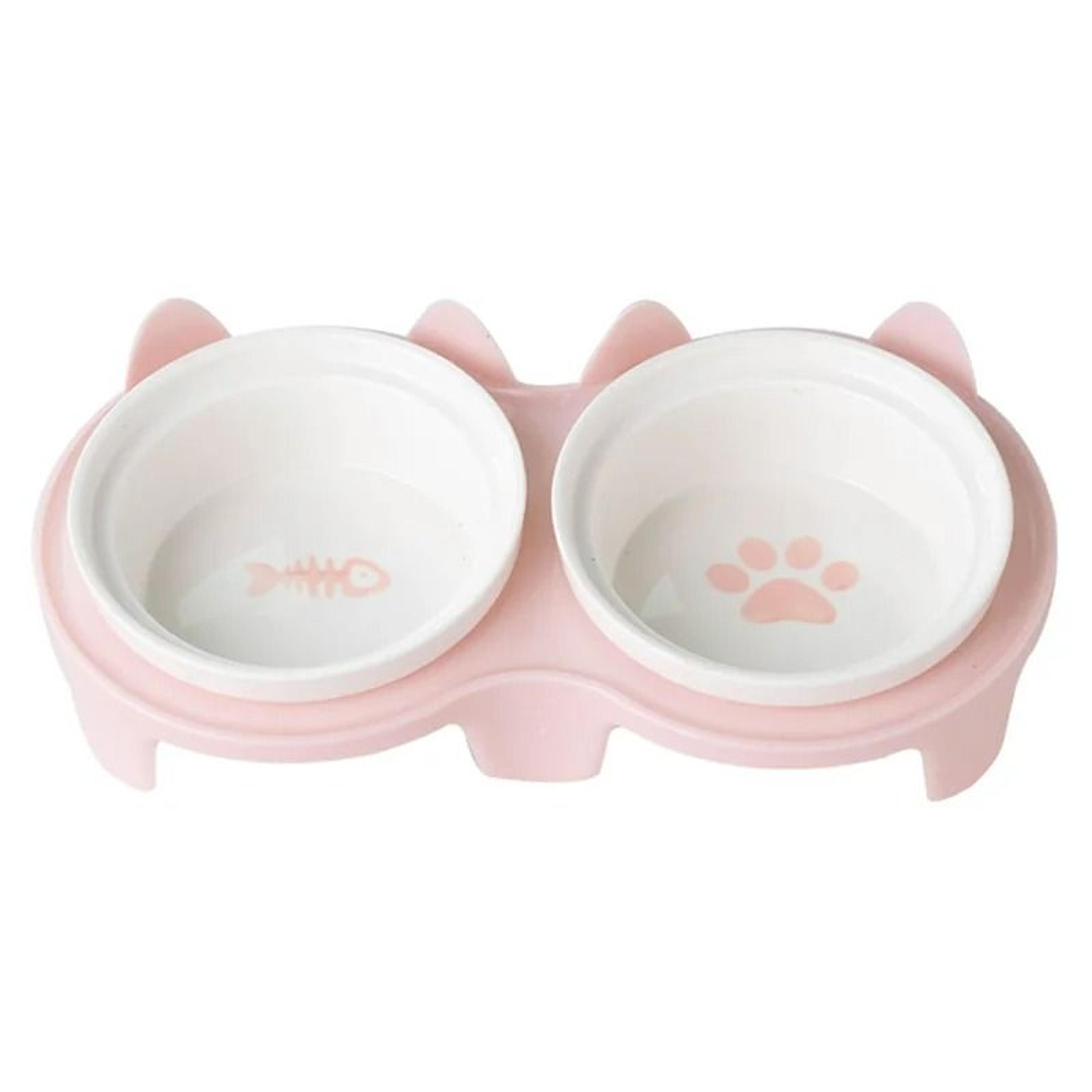 Orthopedic Ceramic Double Feeding Bowl With Elevated Stand 1