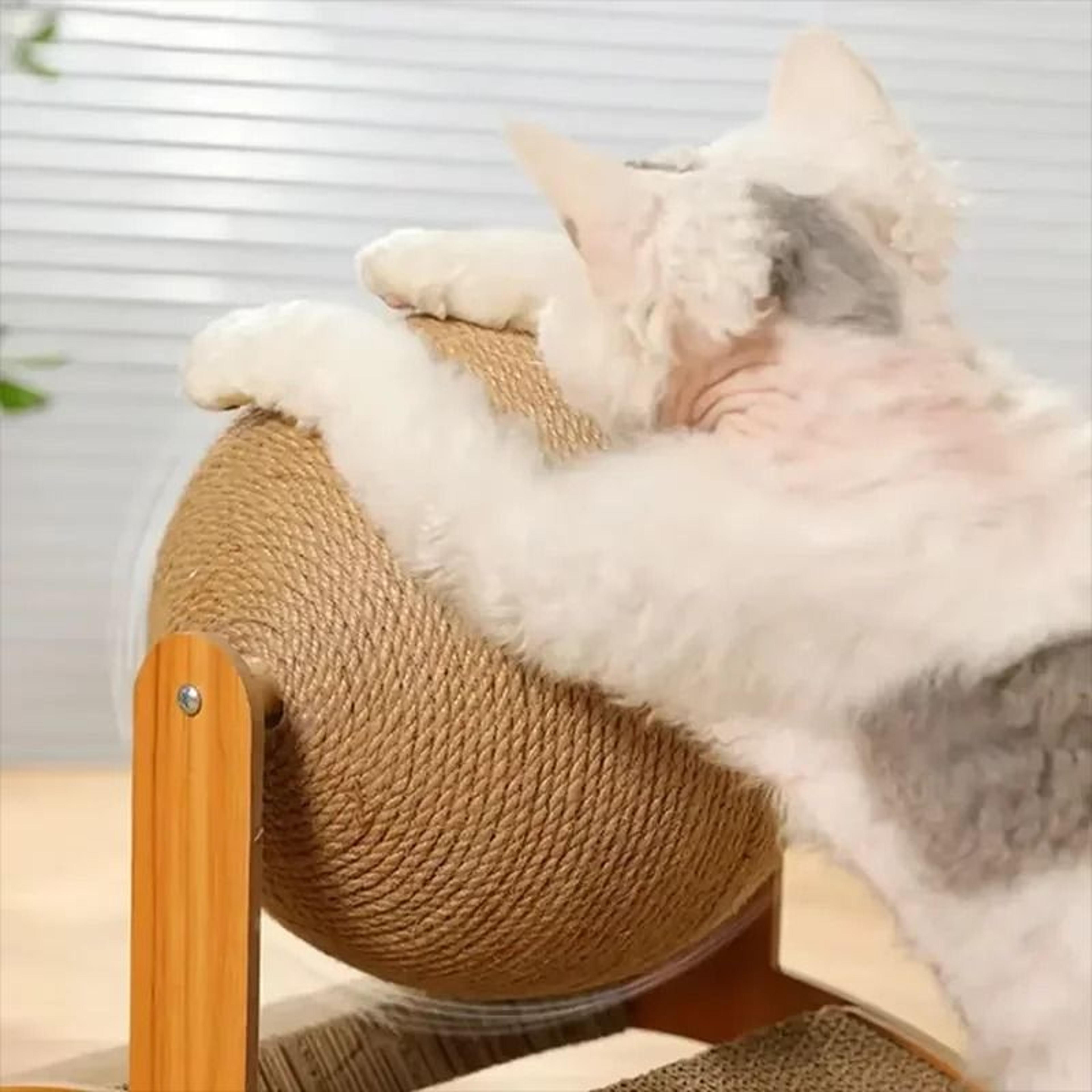 2in1 Rotating Sisal Ball And Wooden Scratching Column 6