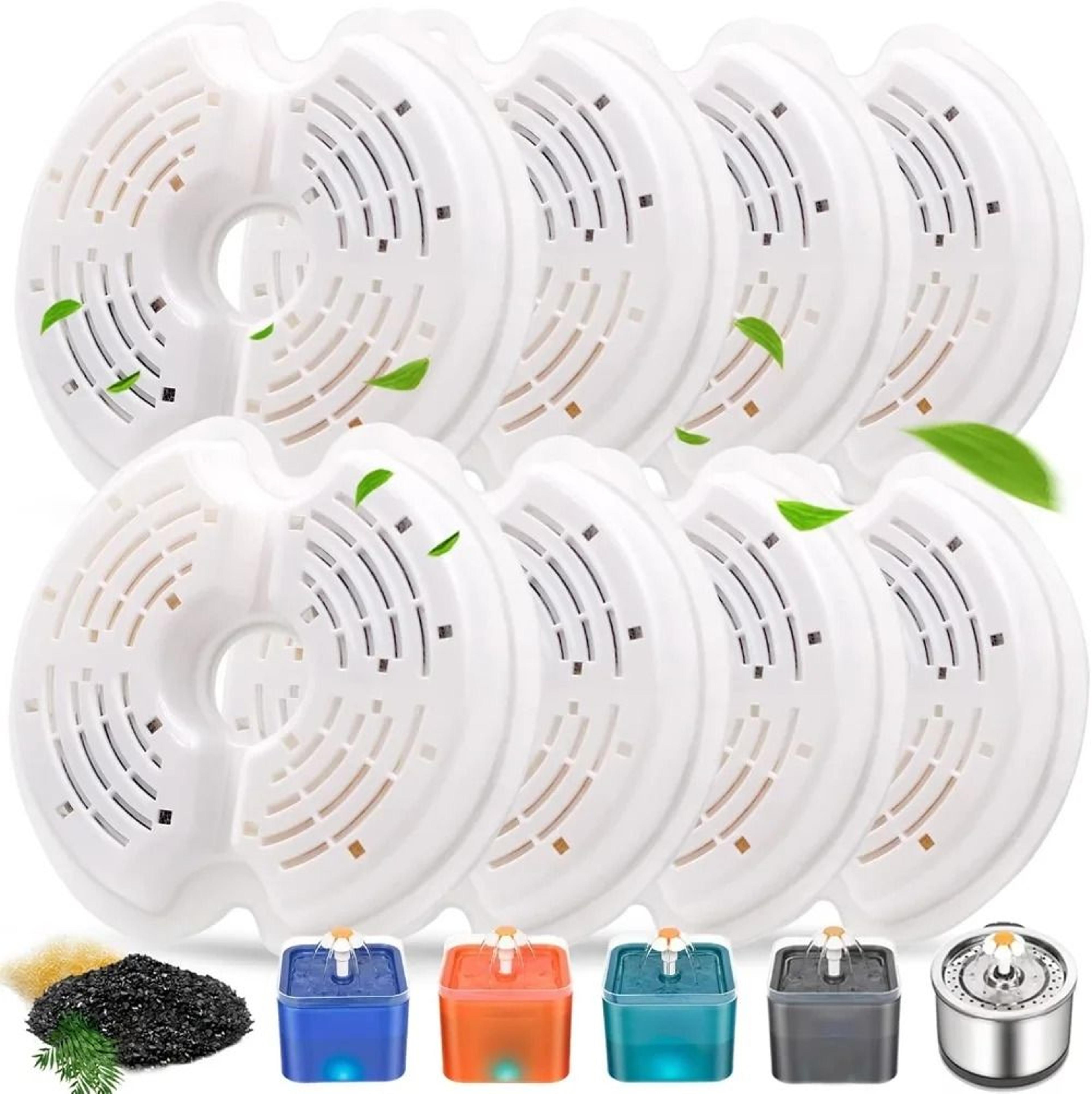 8-pack high-efficiency pet fountain replacement filters