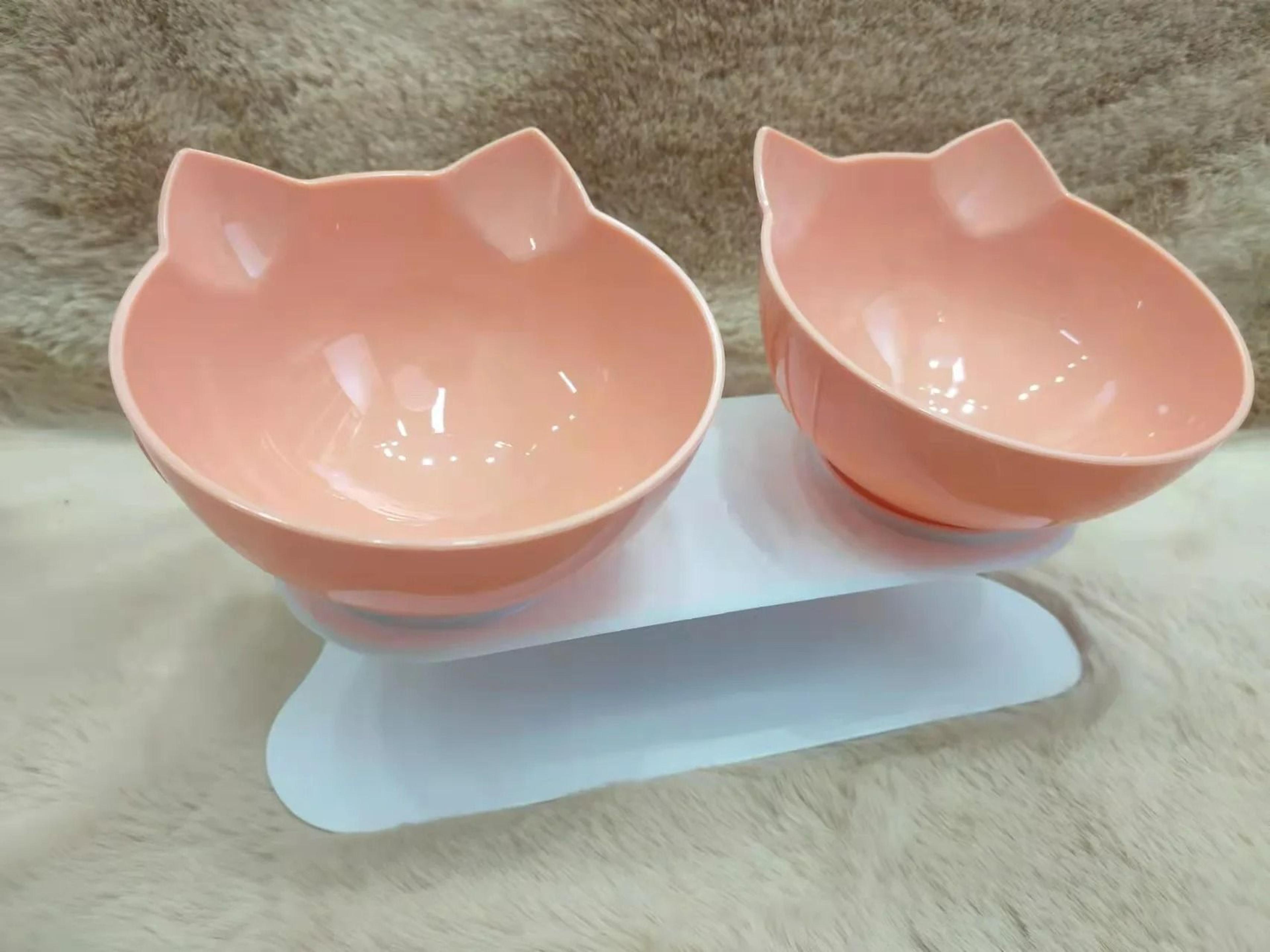 Ergonomic NonSlip Double Cat Feeding Station 14