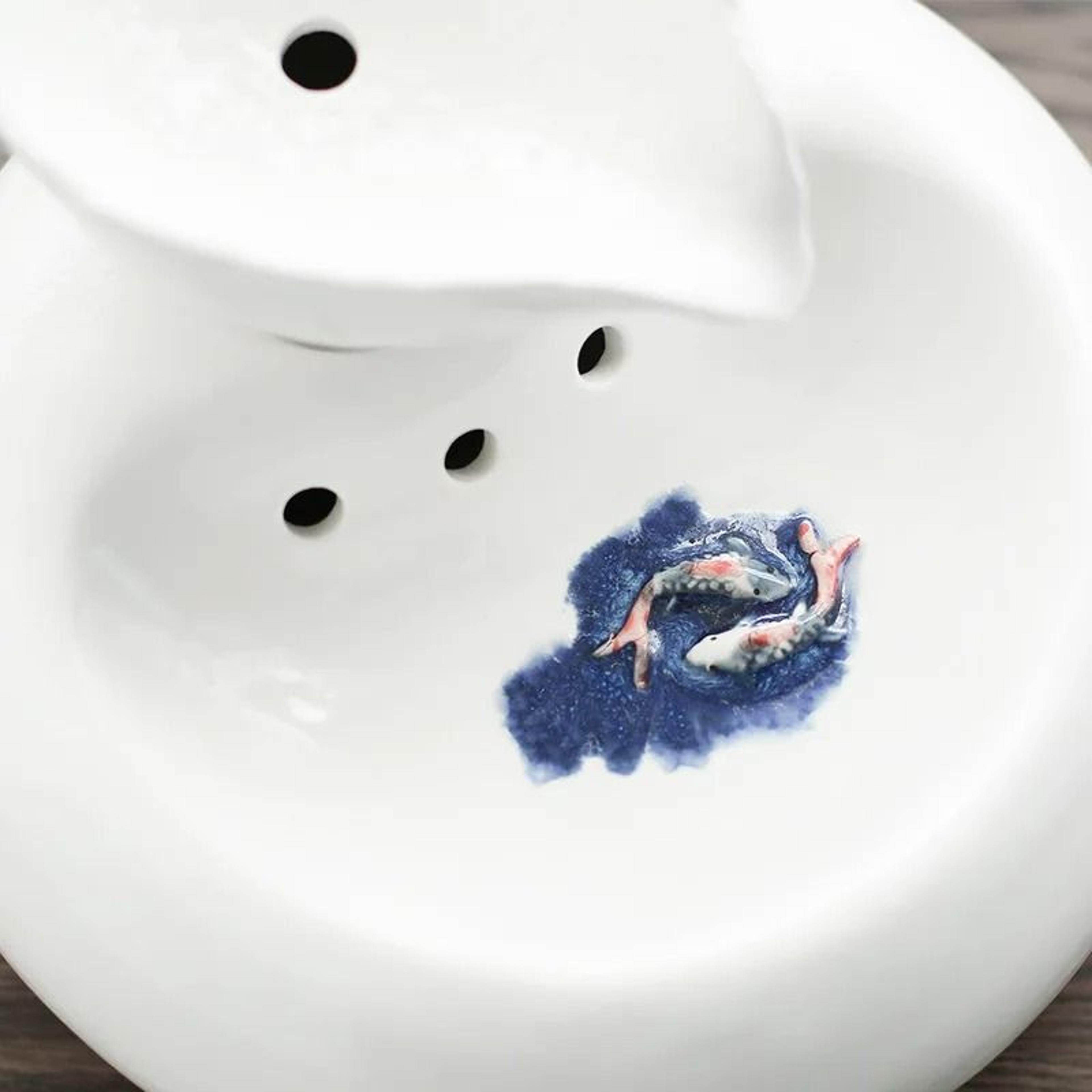 Premium LeafDesign Ceramic Automatic Pet Water Fountain 2
