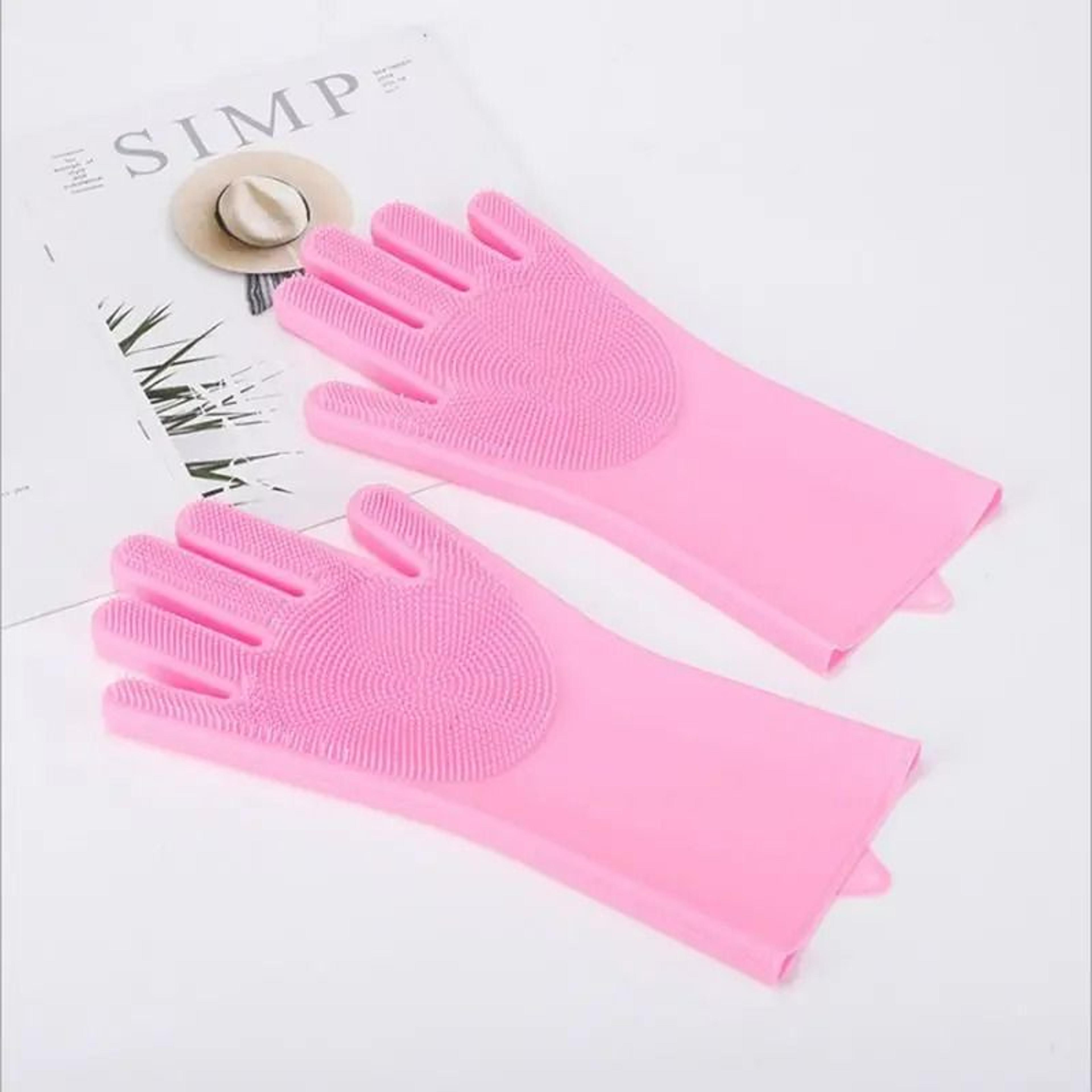 Magic Silicone Pet Bathing  Massage Gloves Pair 8
