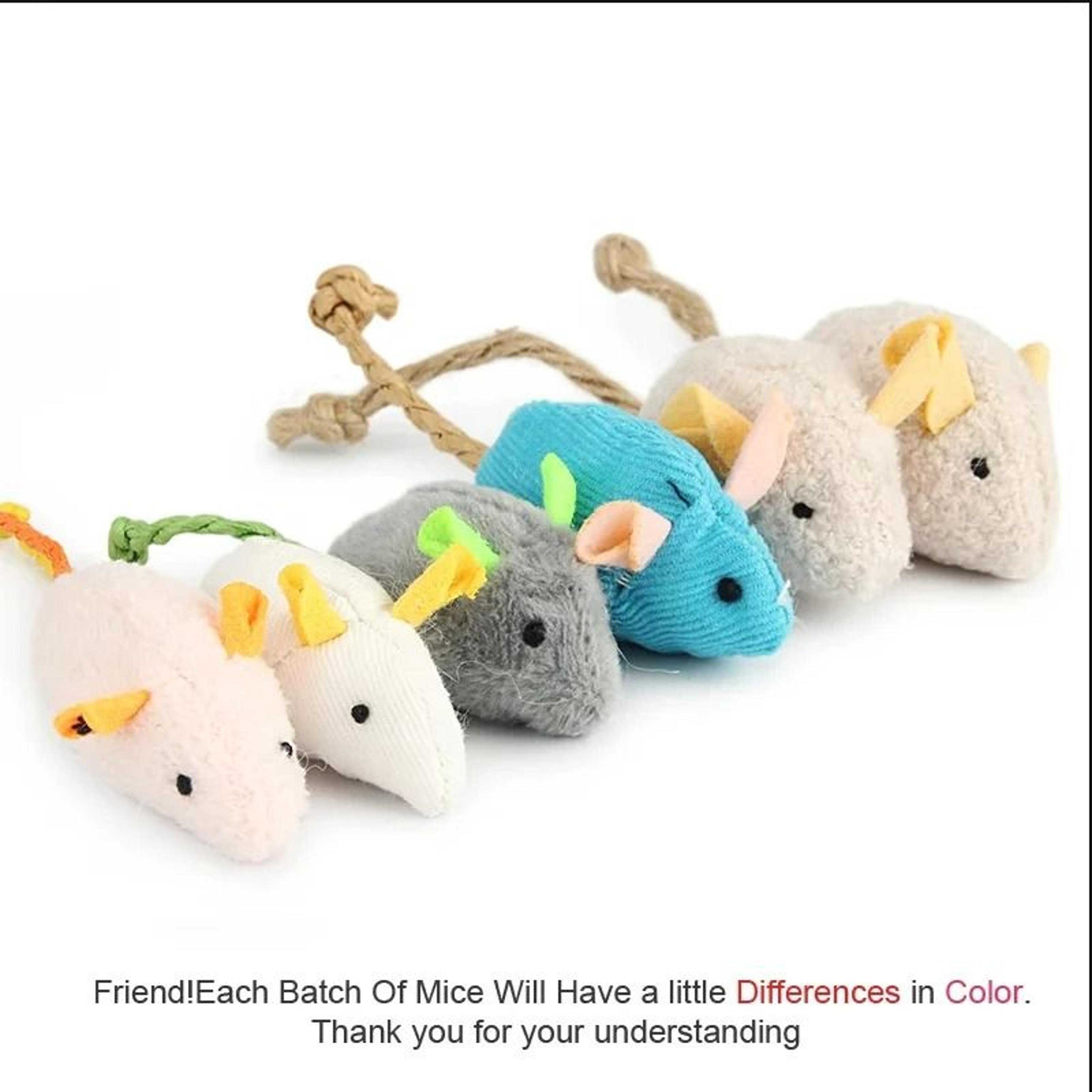 Interactive Durable Linen Plush Rat Toy Set 3Pack 4
