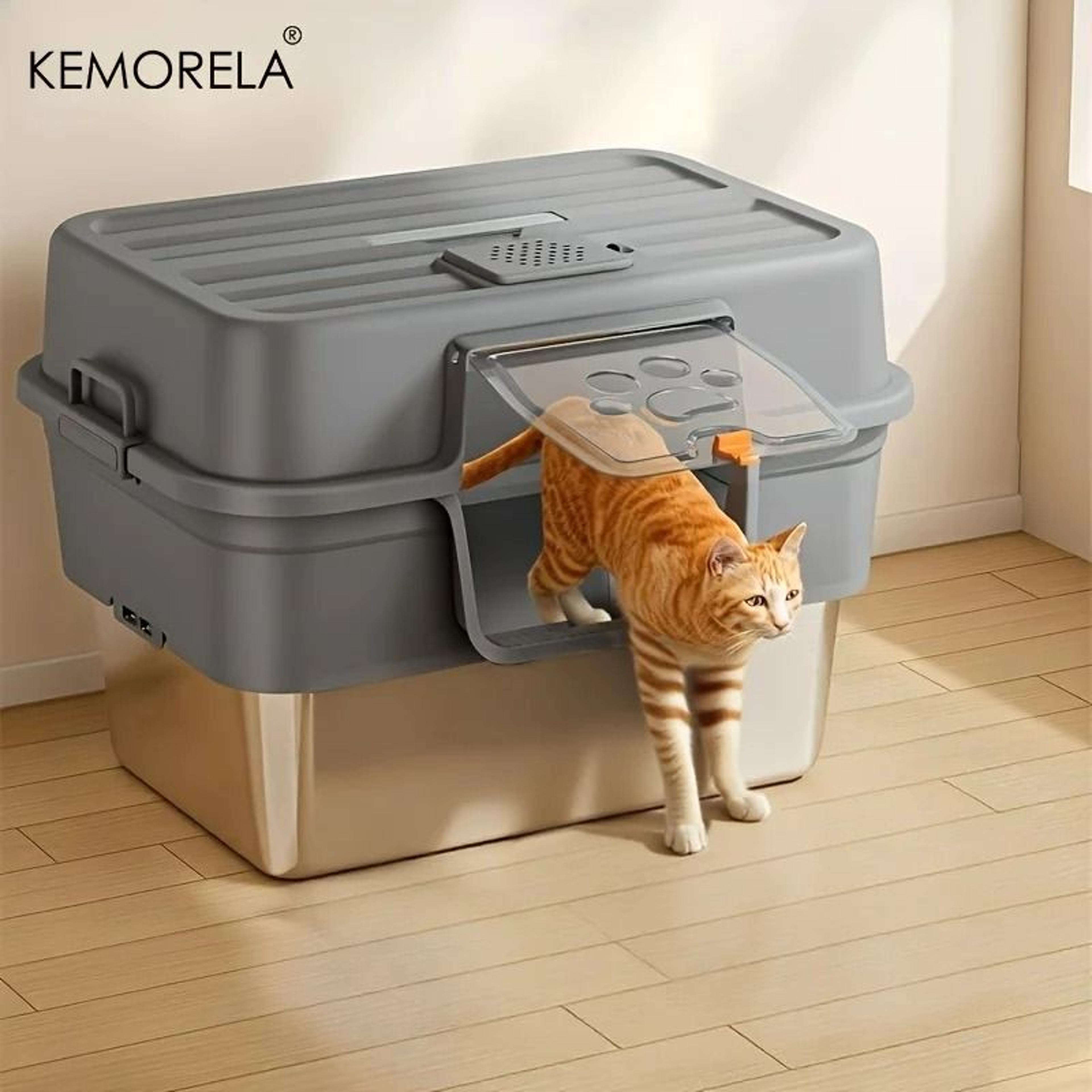 xl professional enclosed litter system with stainless steel base