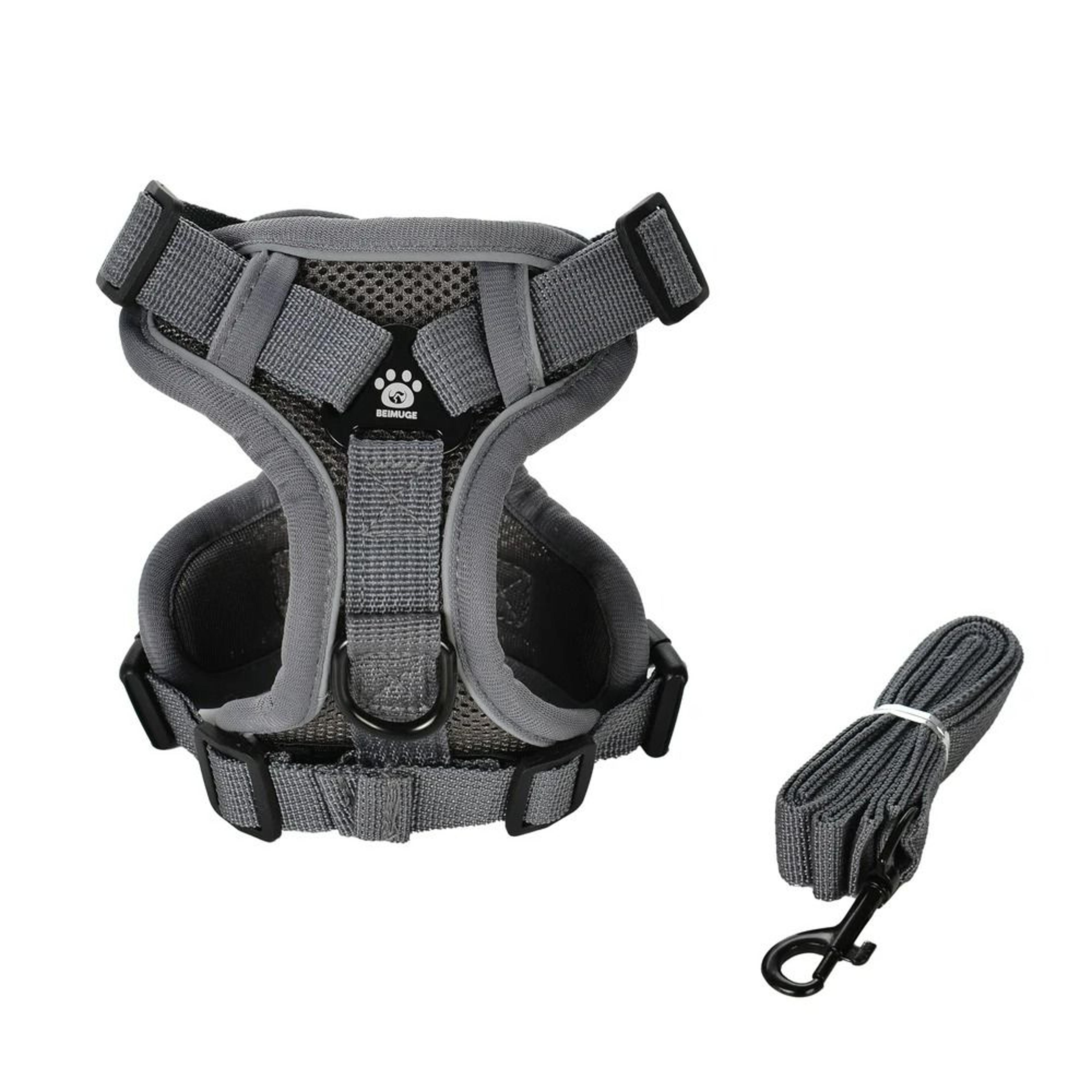 Reflective Breathable Mesh Dog And Cat Harness With Leash Set 10