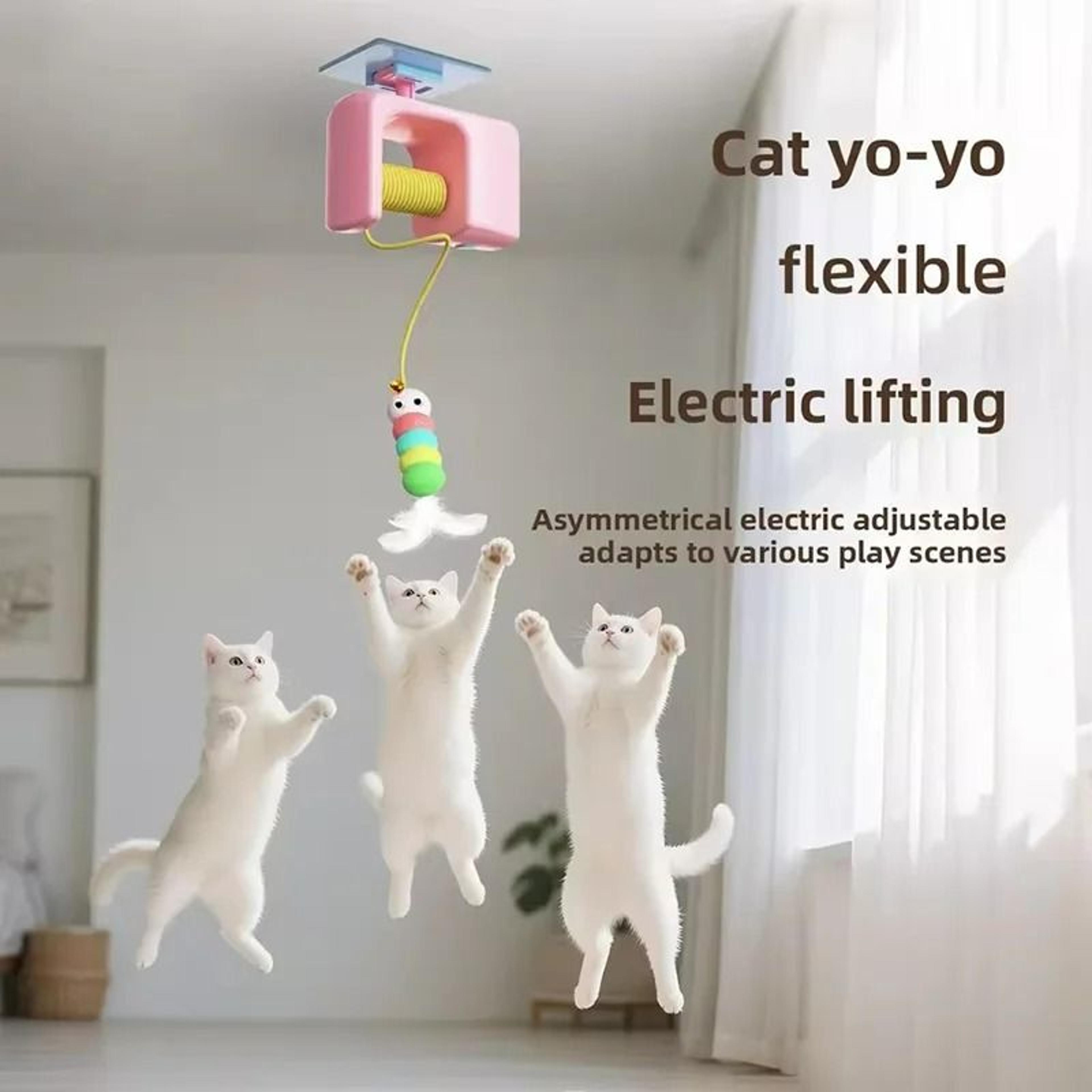 Smart Automatic Lifting YoYo Cat Toy Electric Hanging Interactive Teaser 0