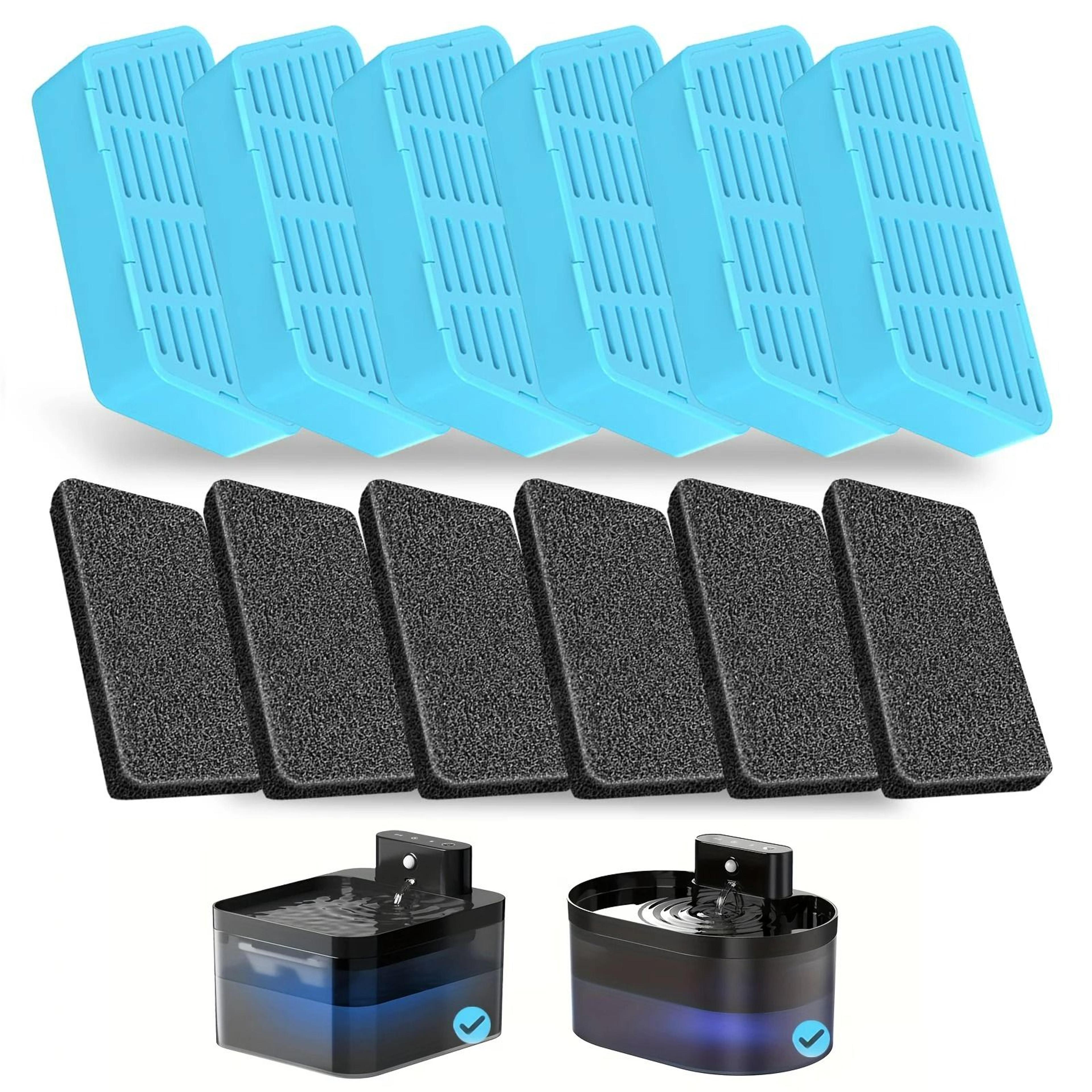 9-pack wireless cat water fountain replacement filters and sponges