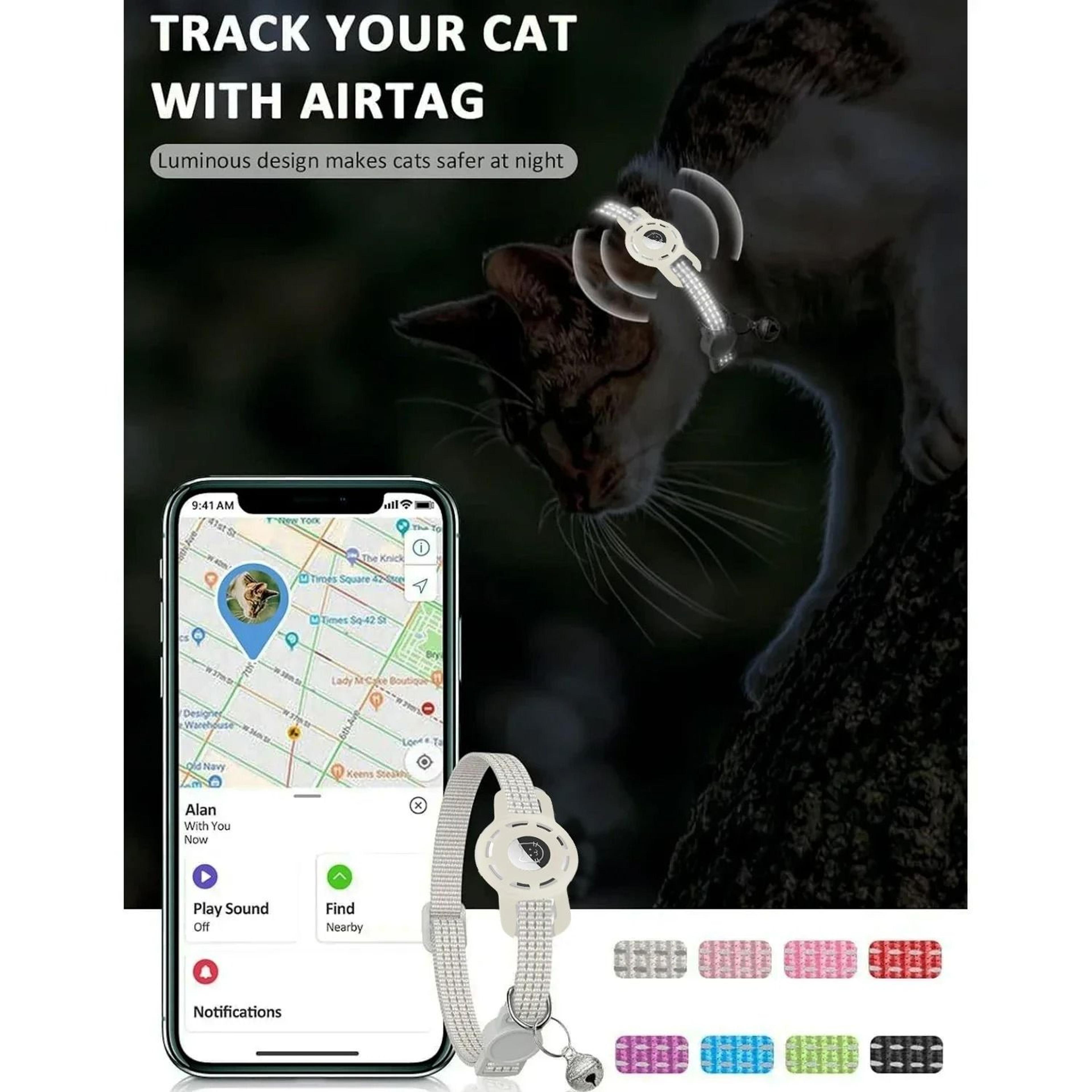 Reflective AirTagCompatible Safety Cat Collar With Breakaway Buckle 3