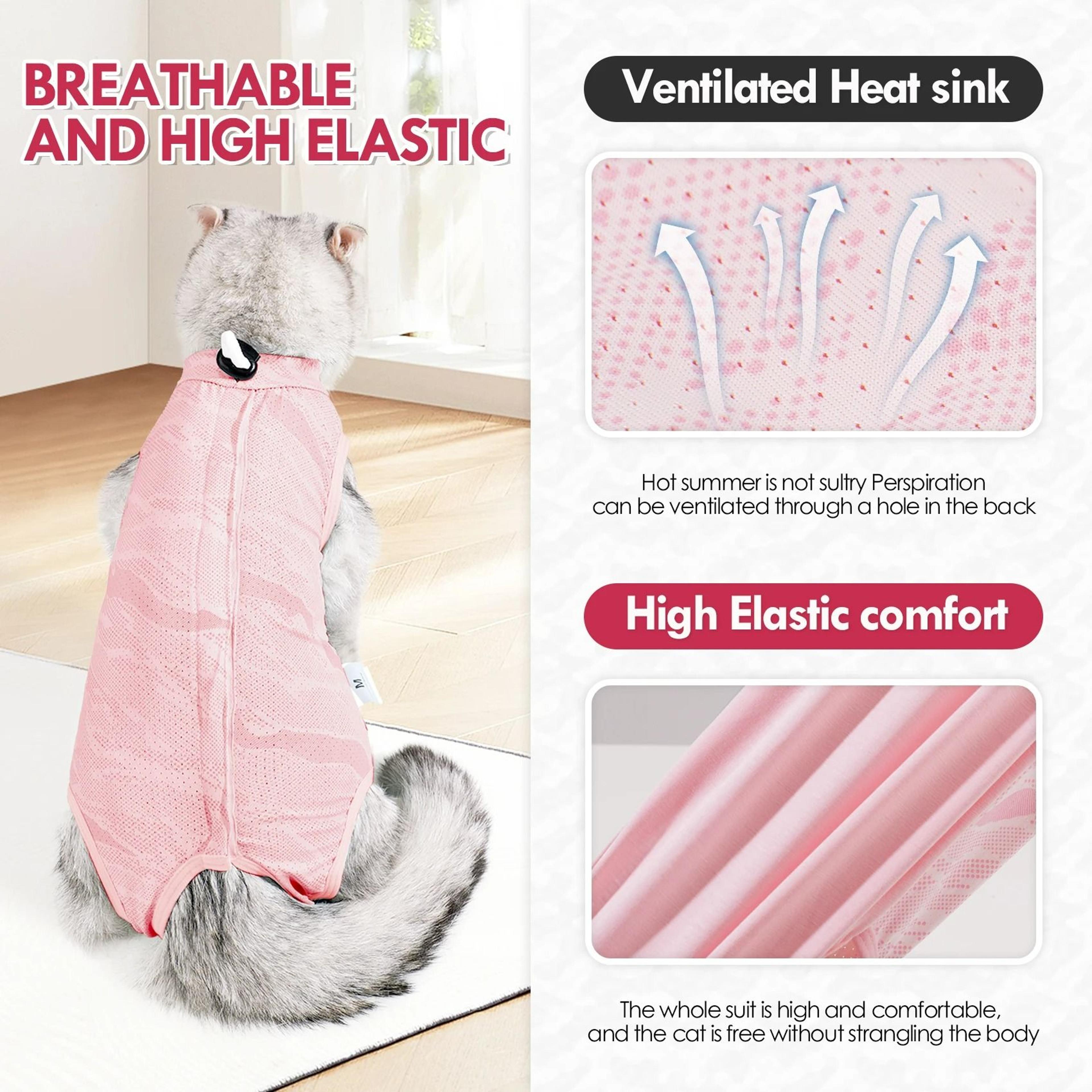 Female Cat Recovery Suit  Breathable Spay Onesie 3
