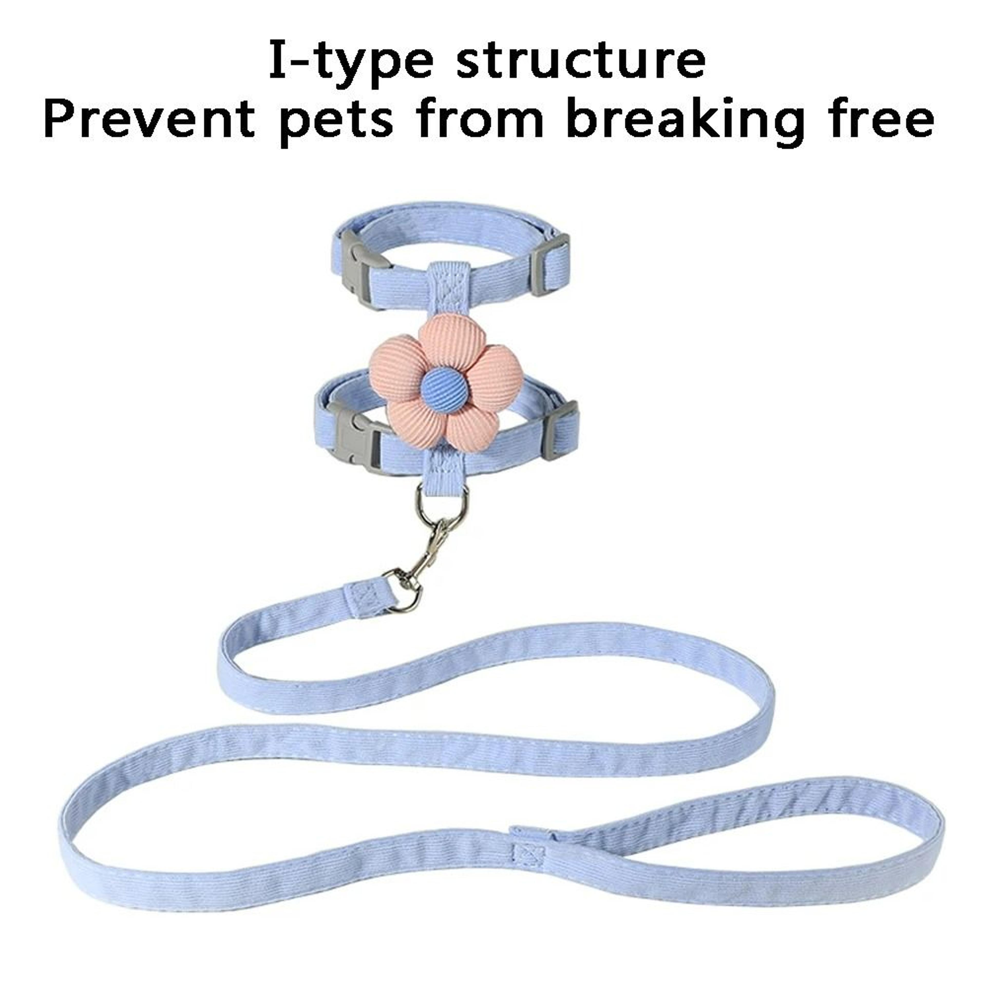 Breathable Flower Pet Harness  Leash Set 2