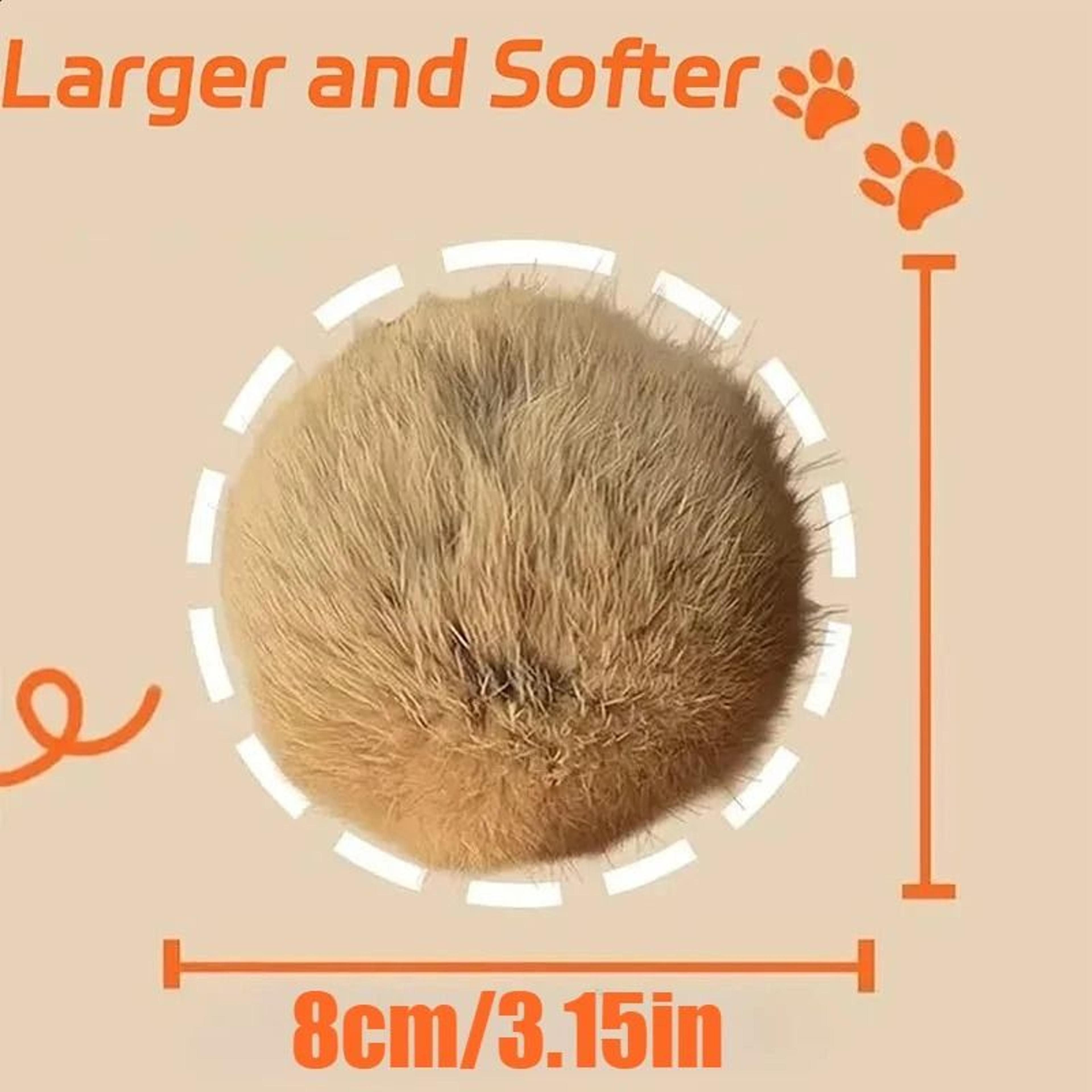 Interactive Plush Rabbit Fur Chasing Balls 3Pack 6