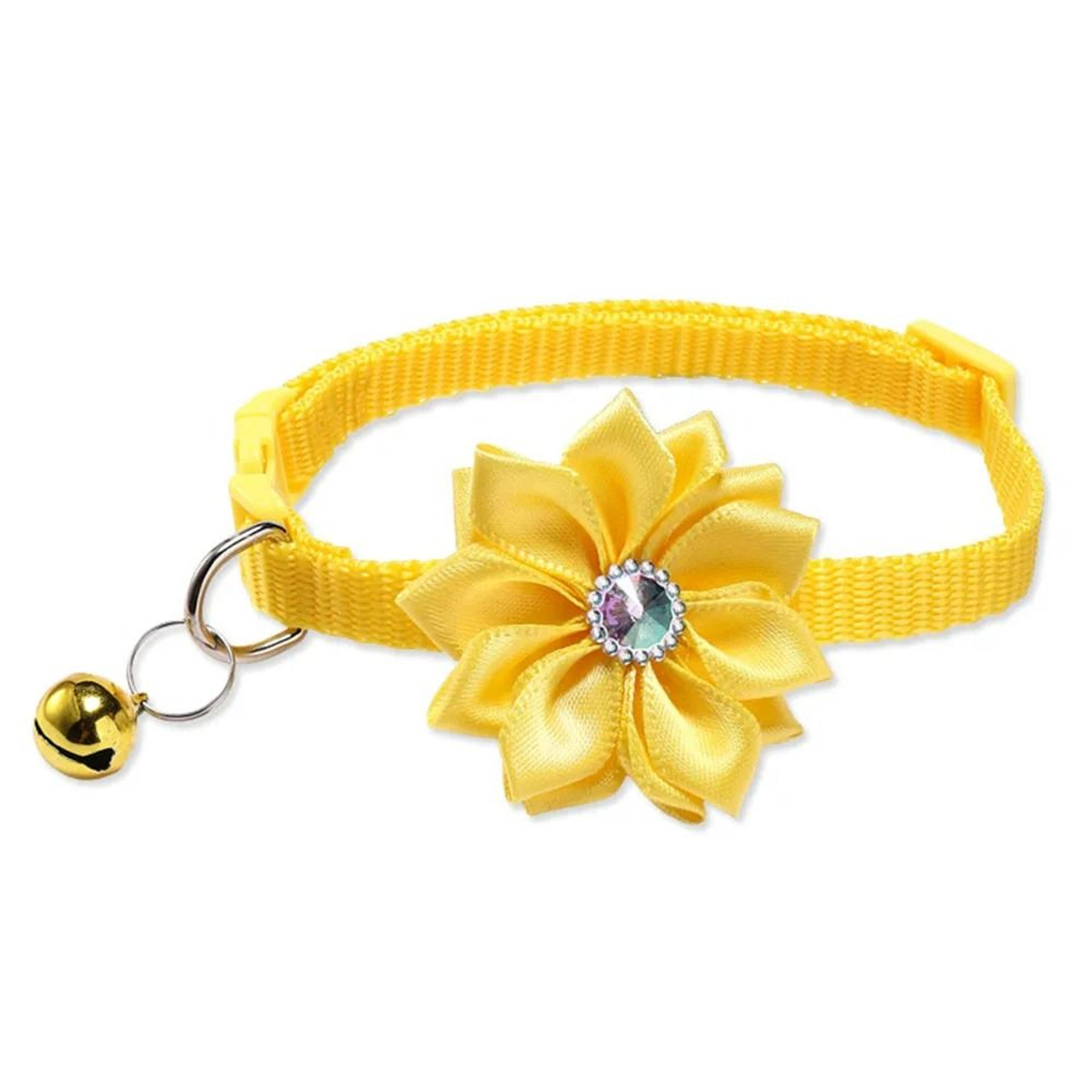 Floral Blossom Bowknot Pet Collar With Safety Bell 10