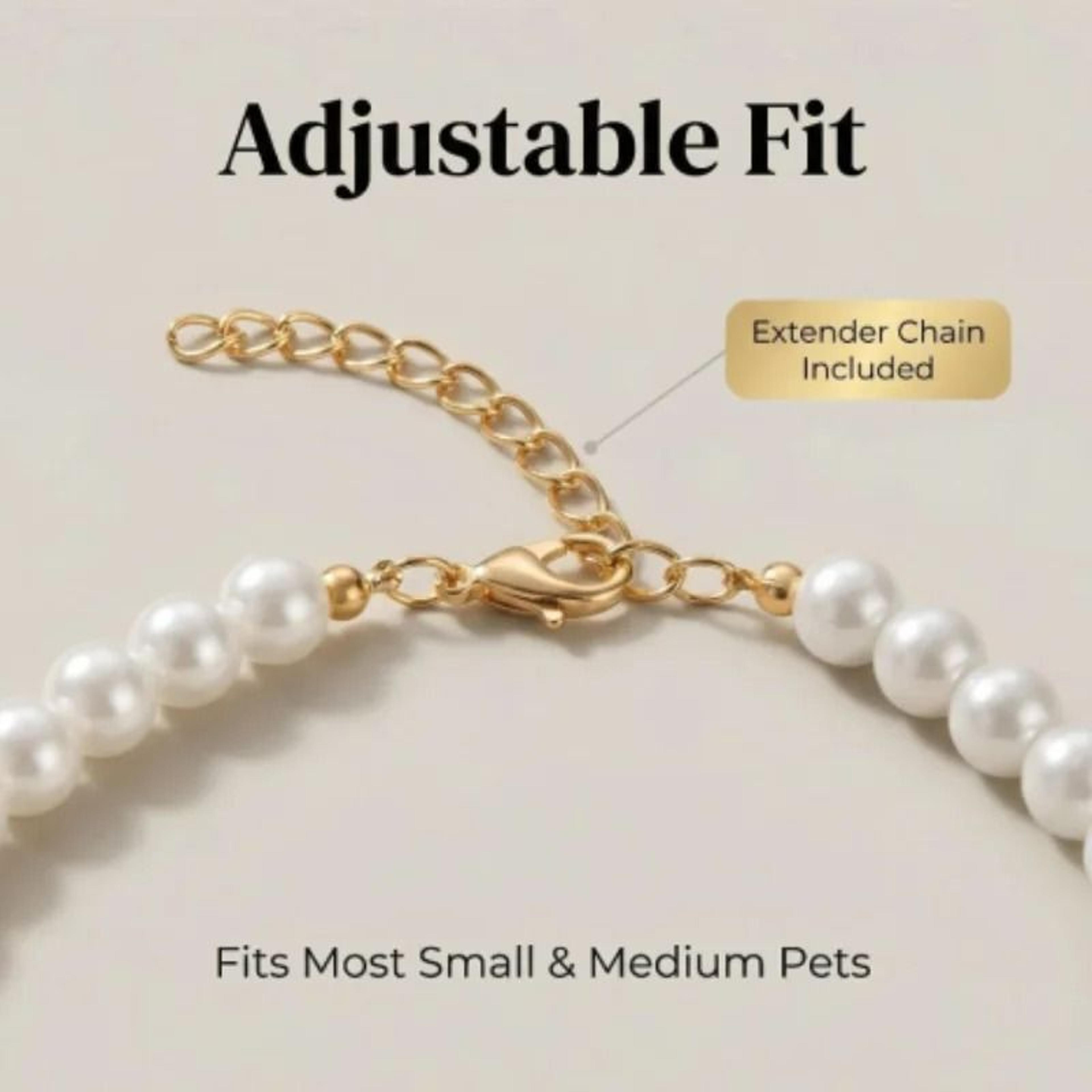 Exquisite Pearl Cat Necklace  Adjustable Luxury Jewelry Collar For Kittens  Small Pets 6