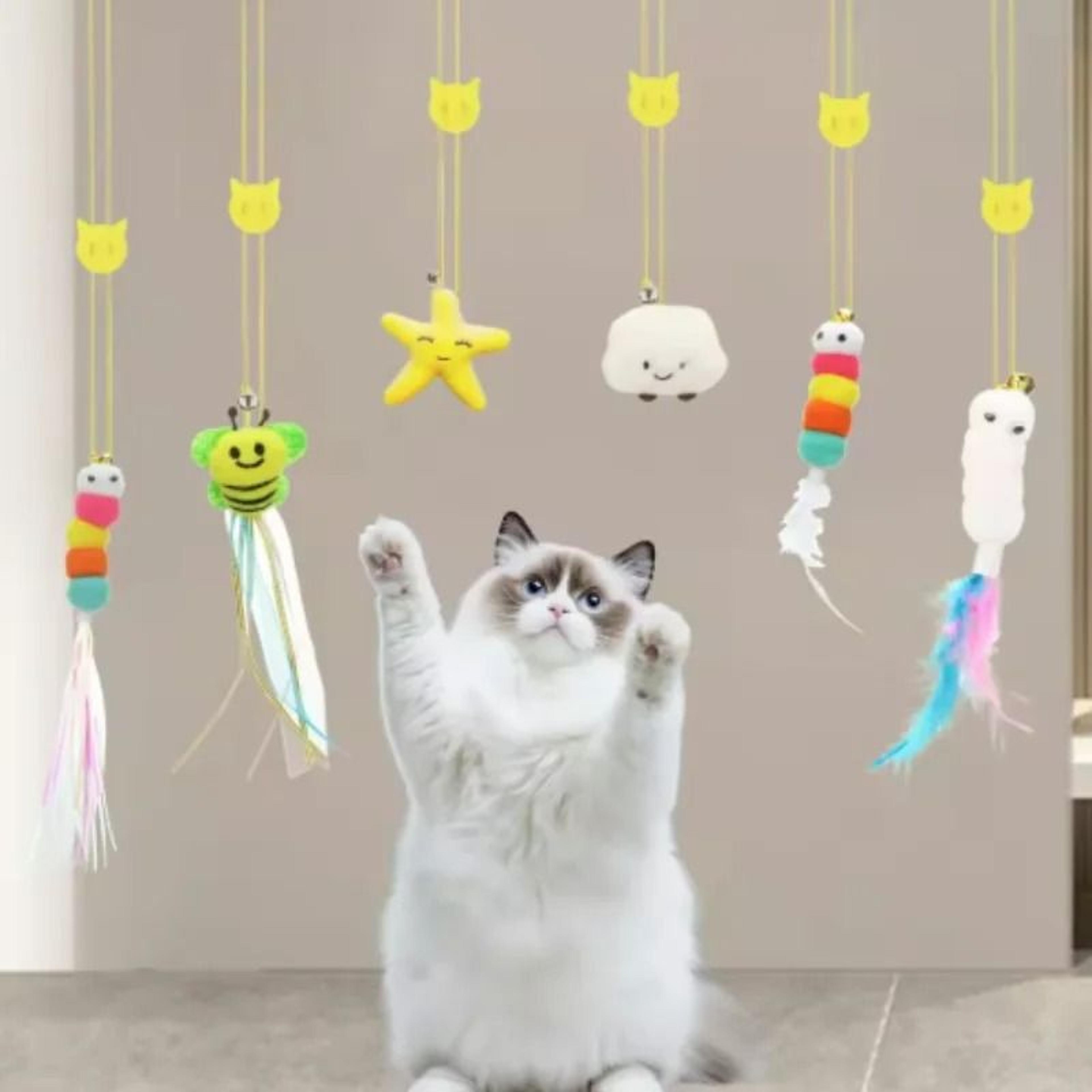 Hanging Doorway Elastic Teaser  HandsFree Interactive Swing  Pounce Toy 2