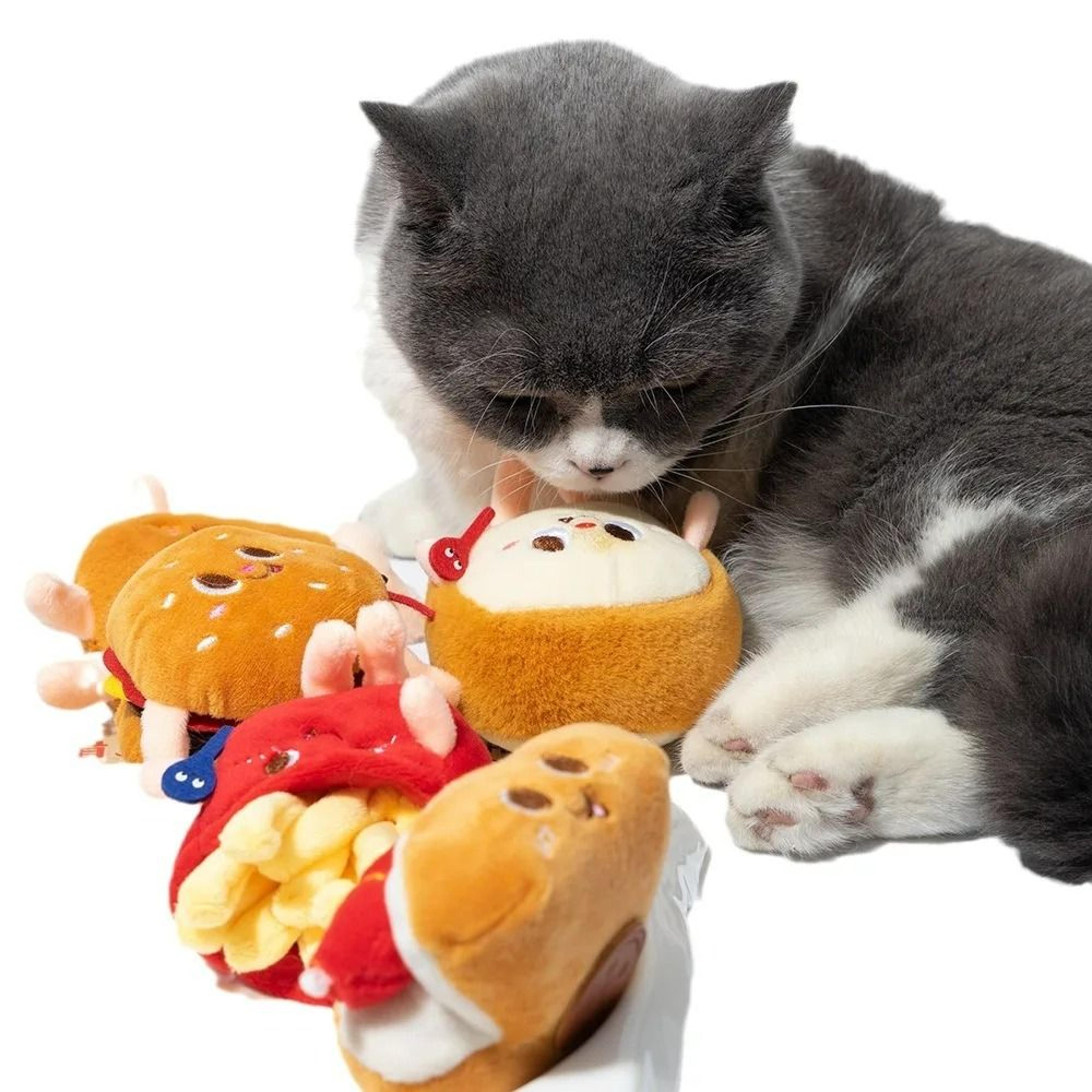 Fast Food Plush Catnip Toys  Interactive BiteSized Teething  Grinding Toys 4