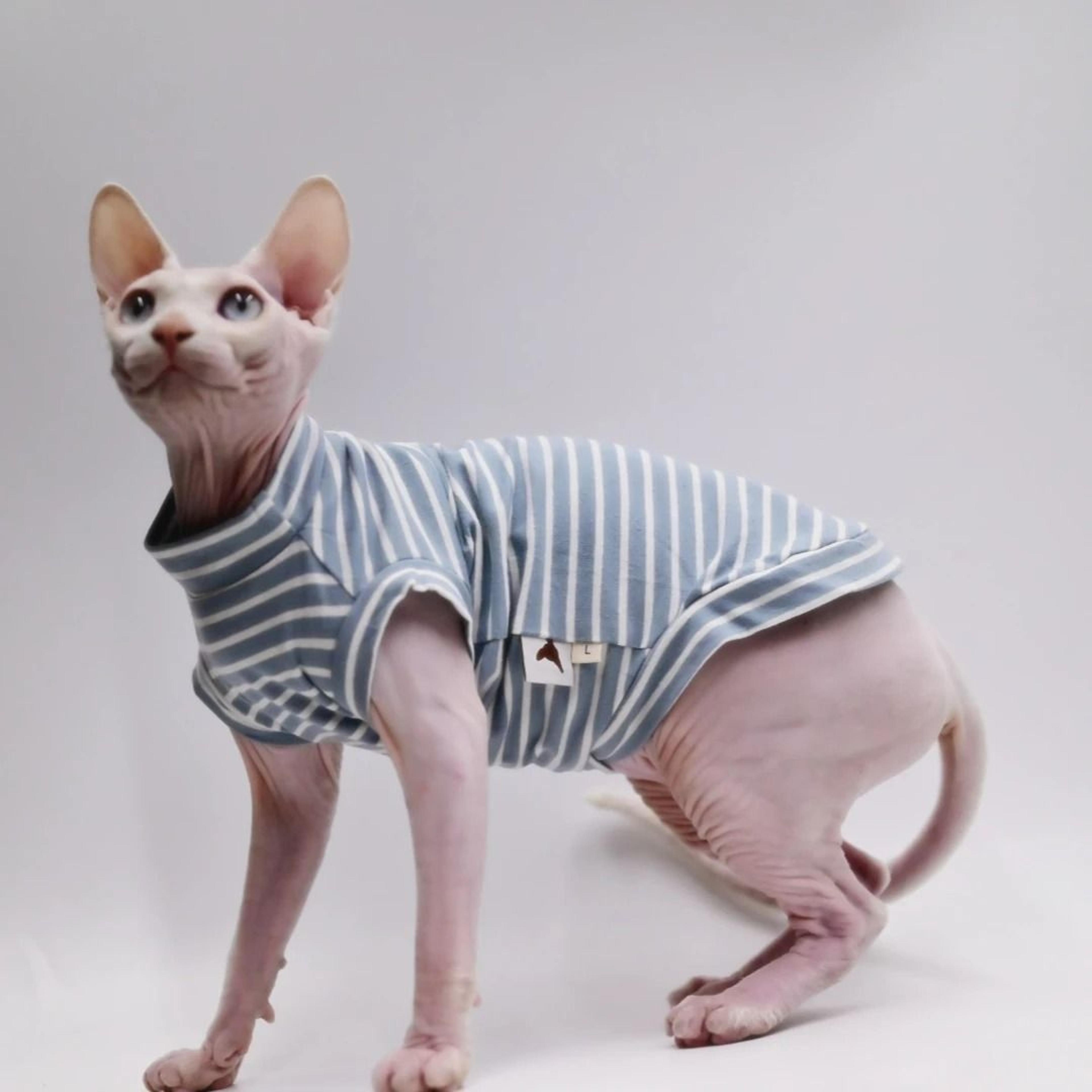 Soft Cotton Cooling Vest  Lightweight Breathable Stretch Top For Hairless Cats 9