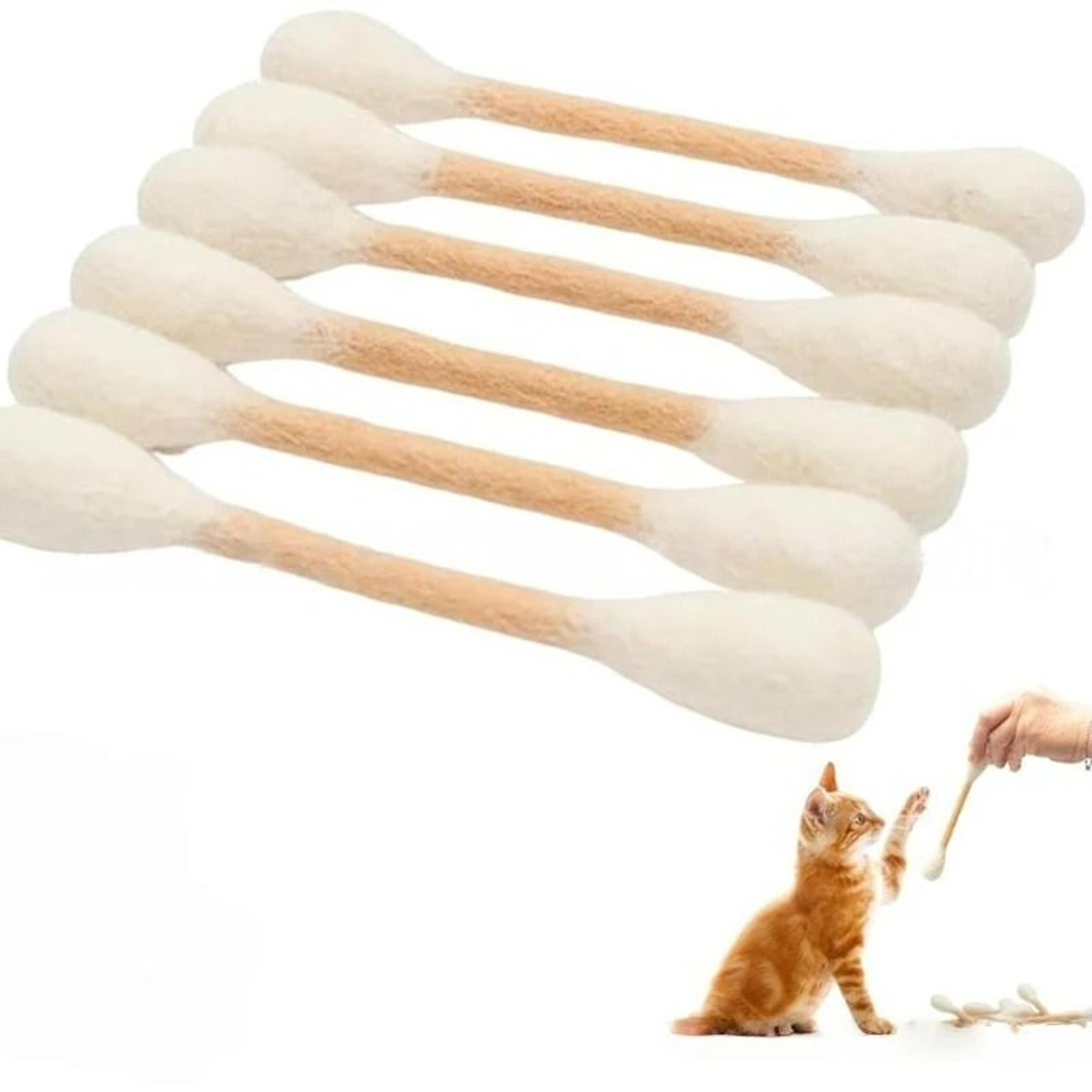 Oversized Cotton Swab Cat Kicker 6Piece Set  Durable Felt Teething  Wrestling Toys 10