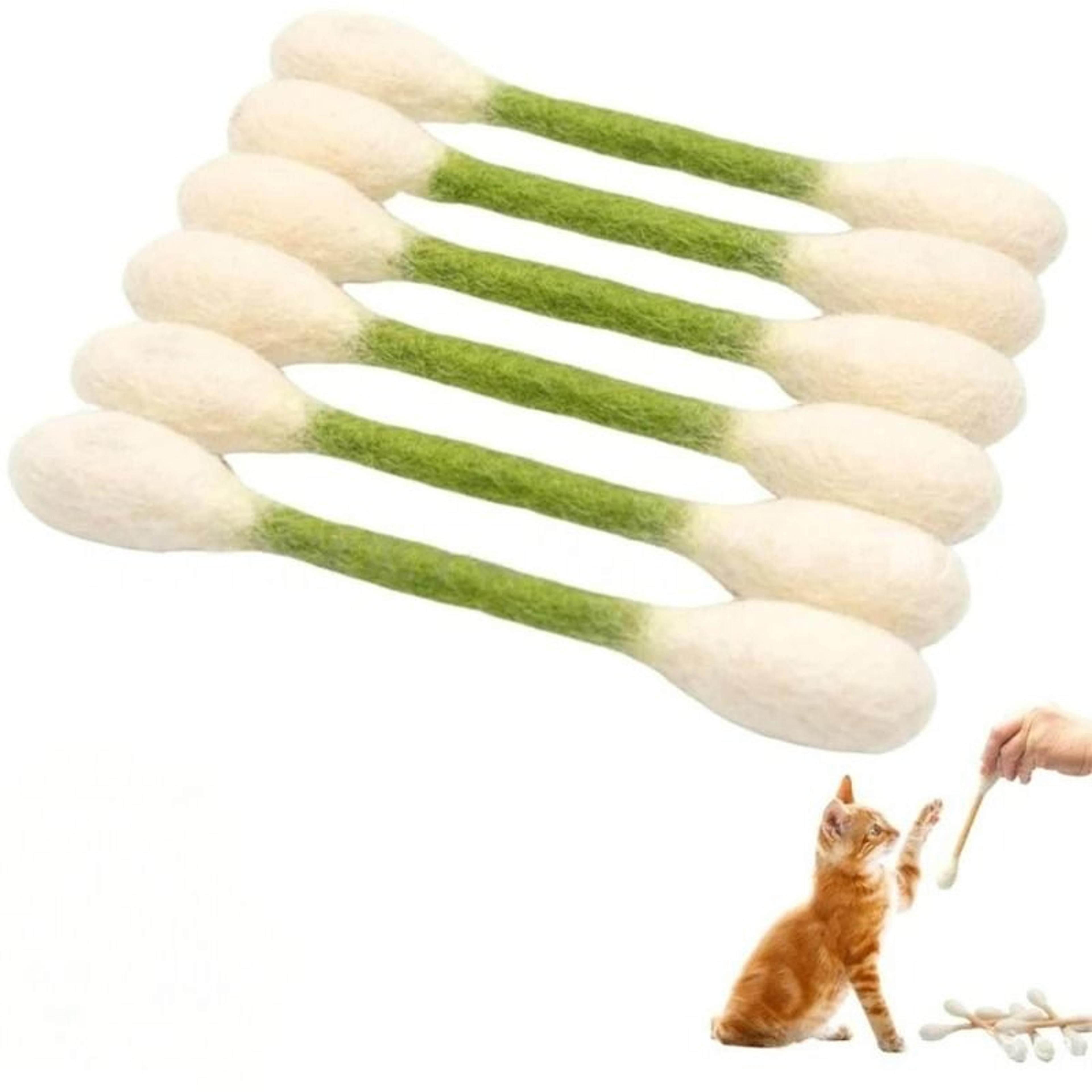 Oversized Cotton Swab Cat Kicker 6Piece Set  Durable Felt Teething  Wrestling Toys 11