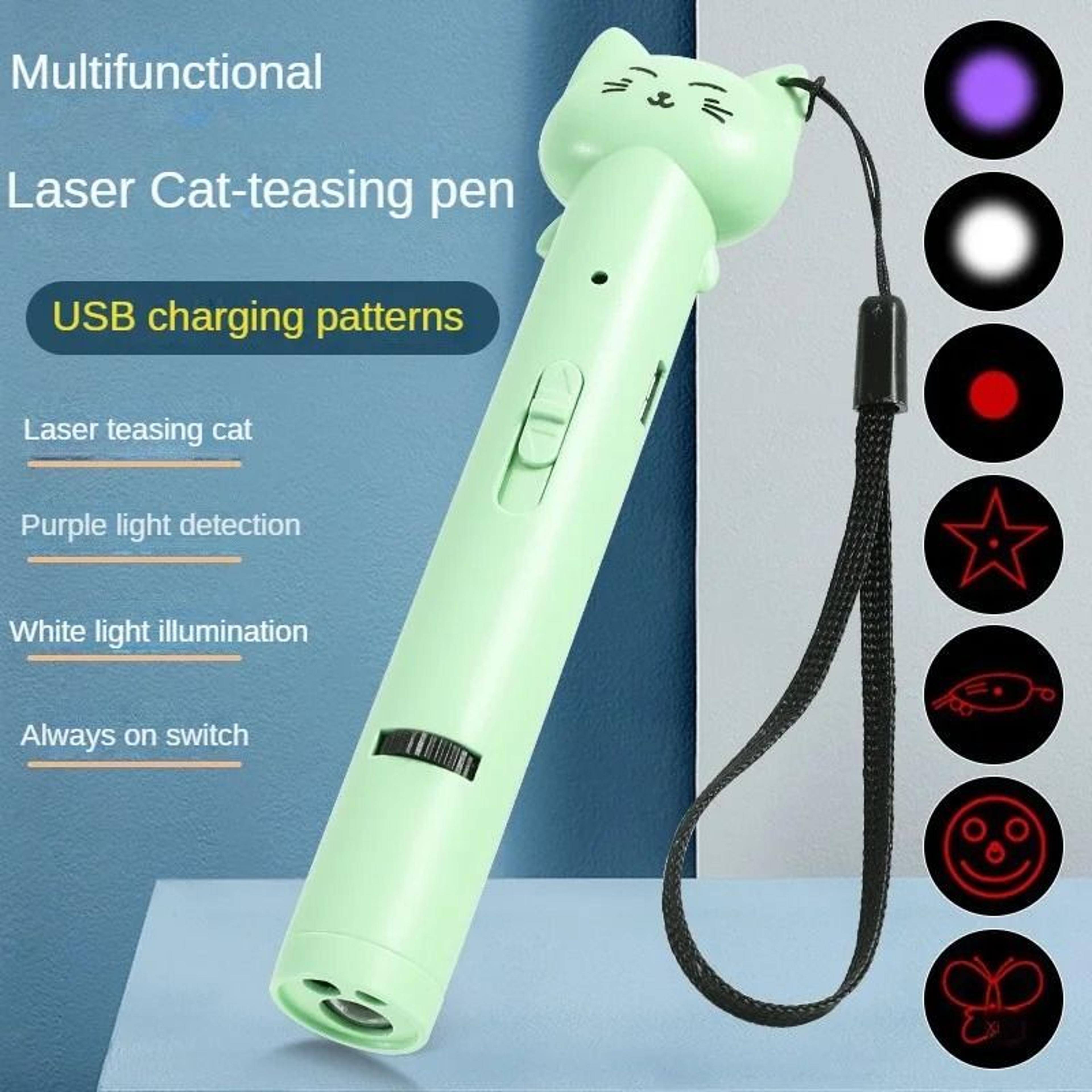 USB Rechargeable 3in1 Laser Pointer  MultiPattern Interactive LED Cat Toy 6