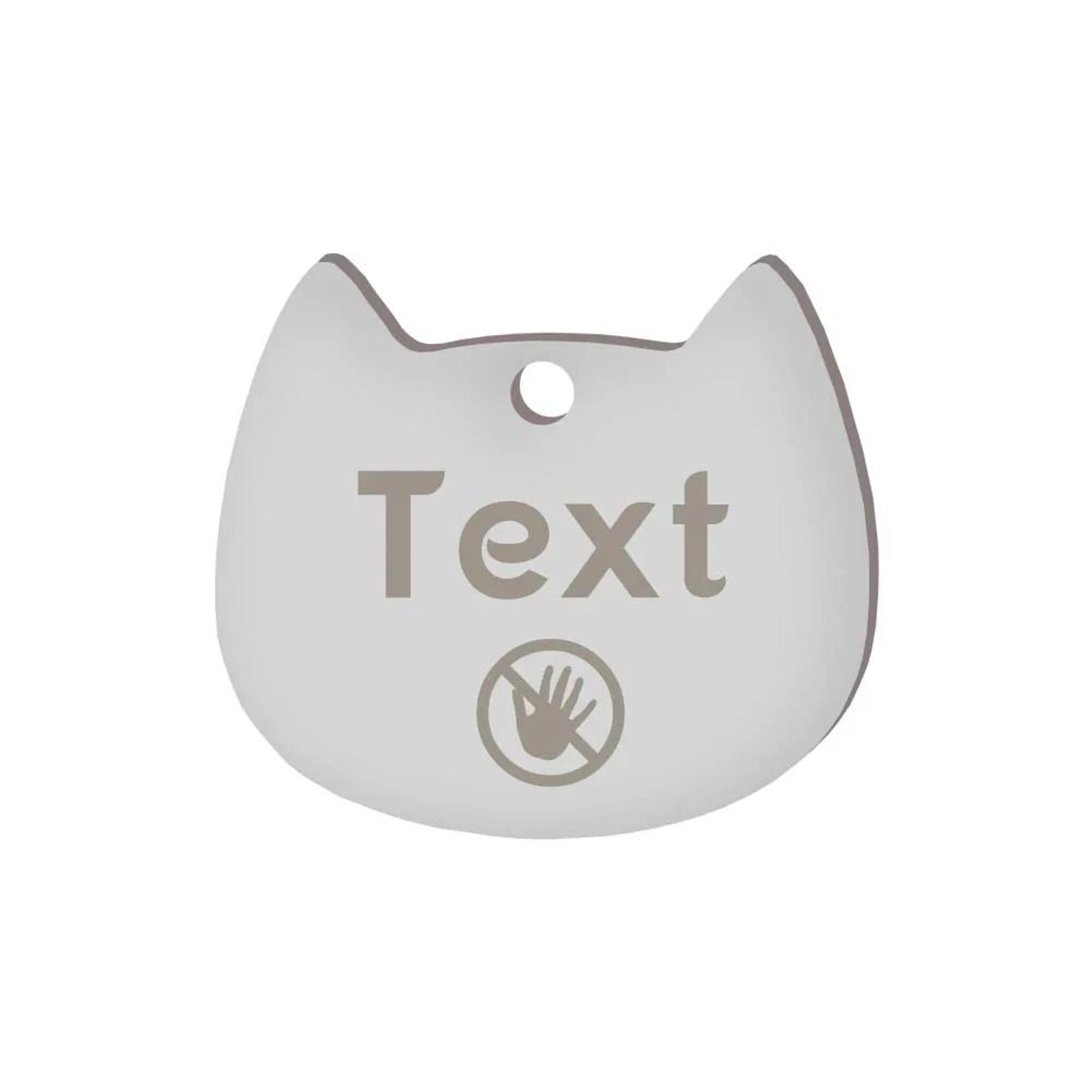 Custom Cat Silhouette ID Tag  Personalized LaserEngraved Stainless Steel Nameplate 7