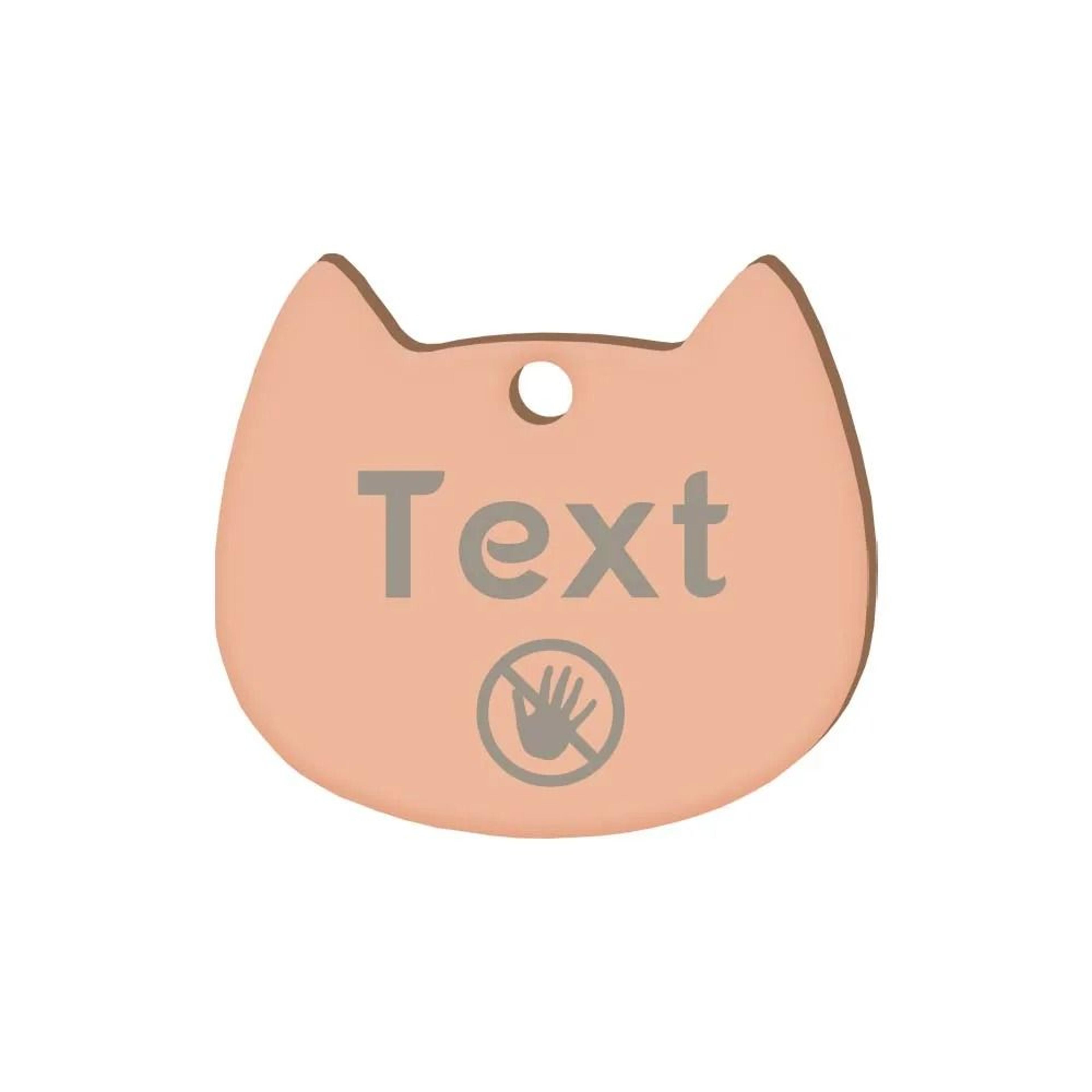 Custom Cat Silhouette ID Tag  Personalized LaserEngraved Stainless Steel Nameplate 20